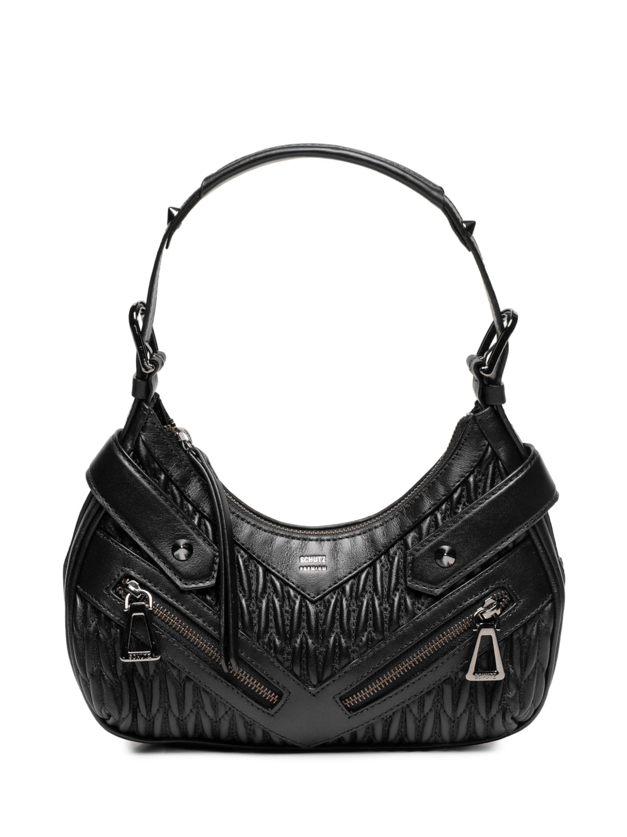 Bolsa Feminina Tiracolo Suki Média Couro - Preto