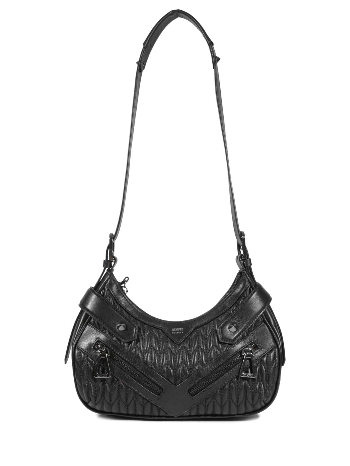 Bolsa Feminina Tiracolo Suki Média Couro Preto Schutz