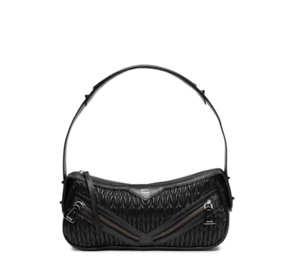 Bolsa Feminina Tiracolo Suki Pequena Couro - Preto