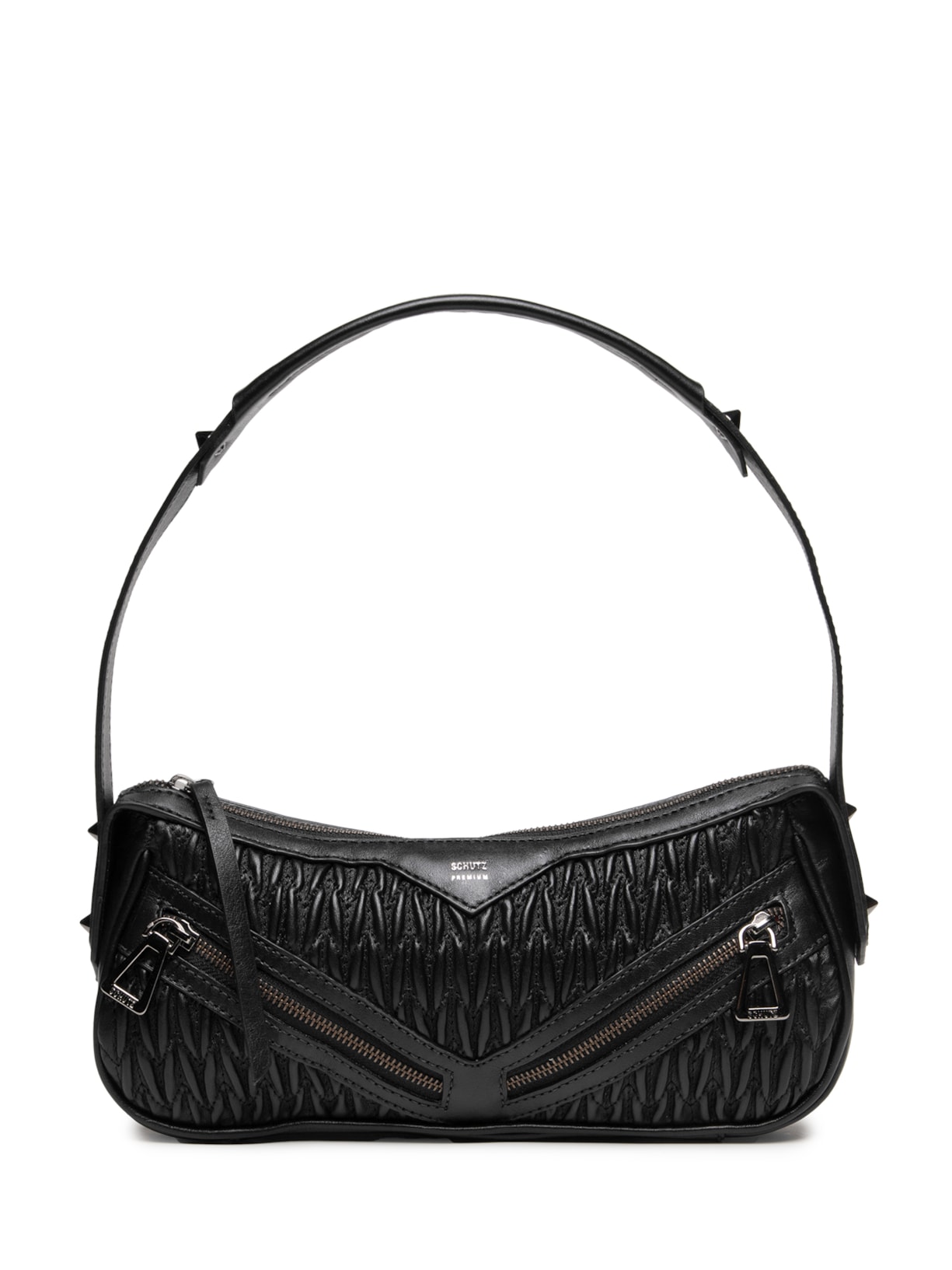 Bolsa Feminina Tiracolo Suki Pequena Couro - Preto