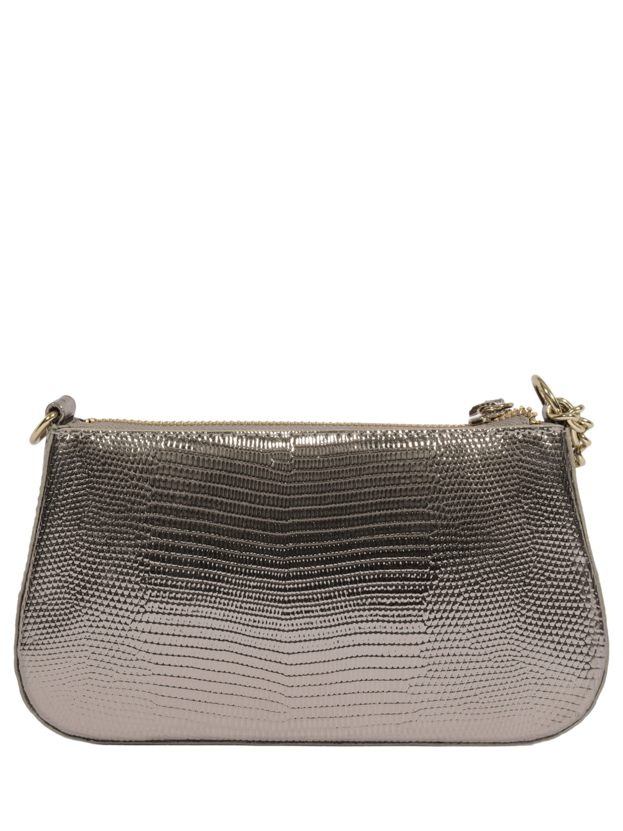 Bolsa Feminina Tiracolo Tina Croco Pequena Prateado Schutz