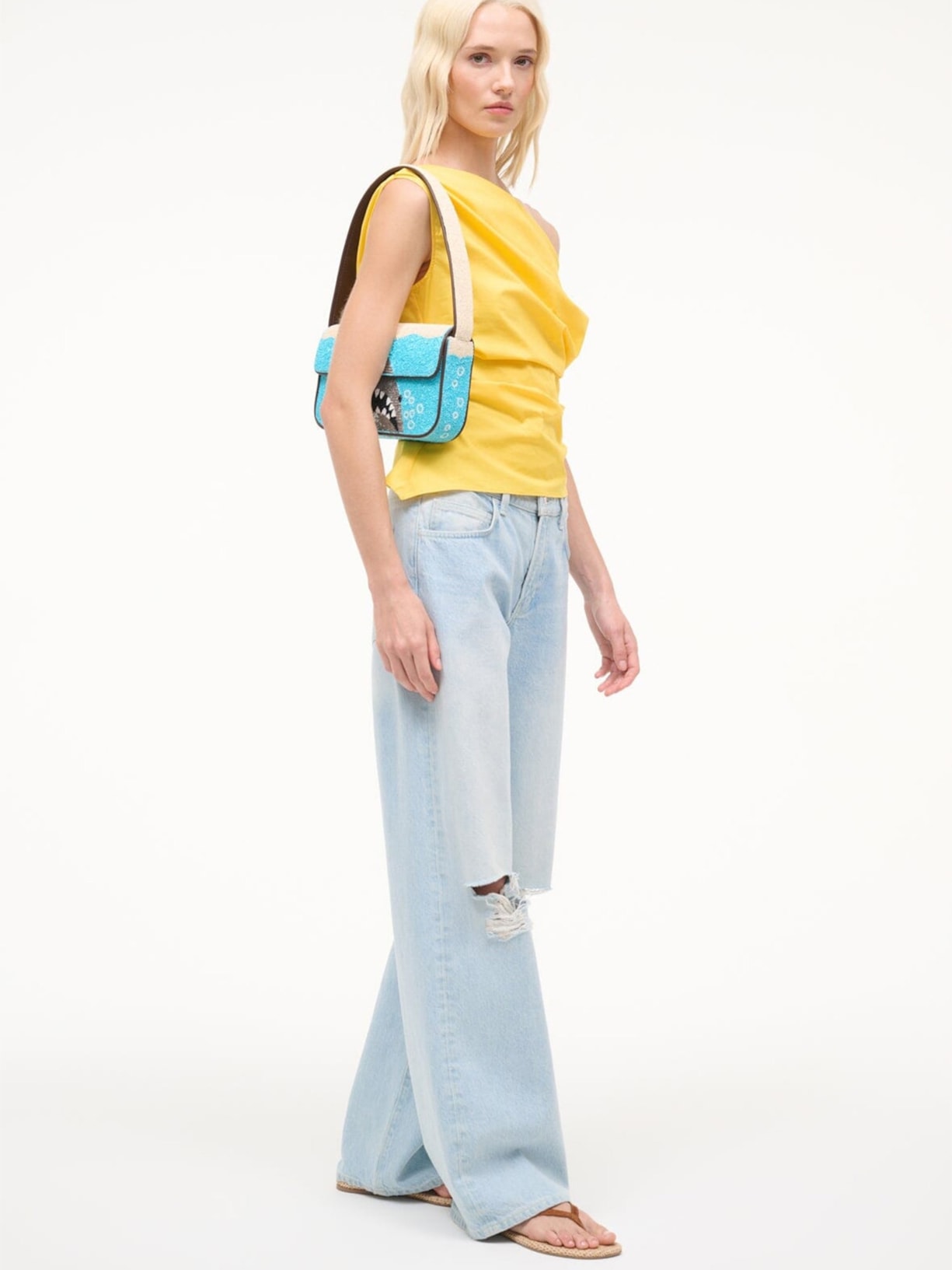 Bolsa Feminina Tommy Beaded Azul Staud