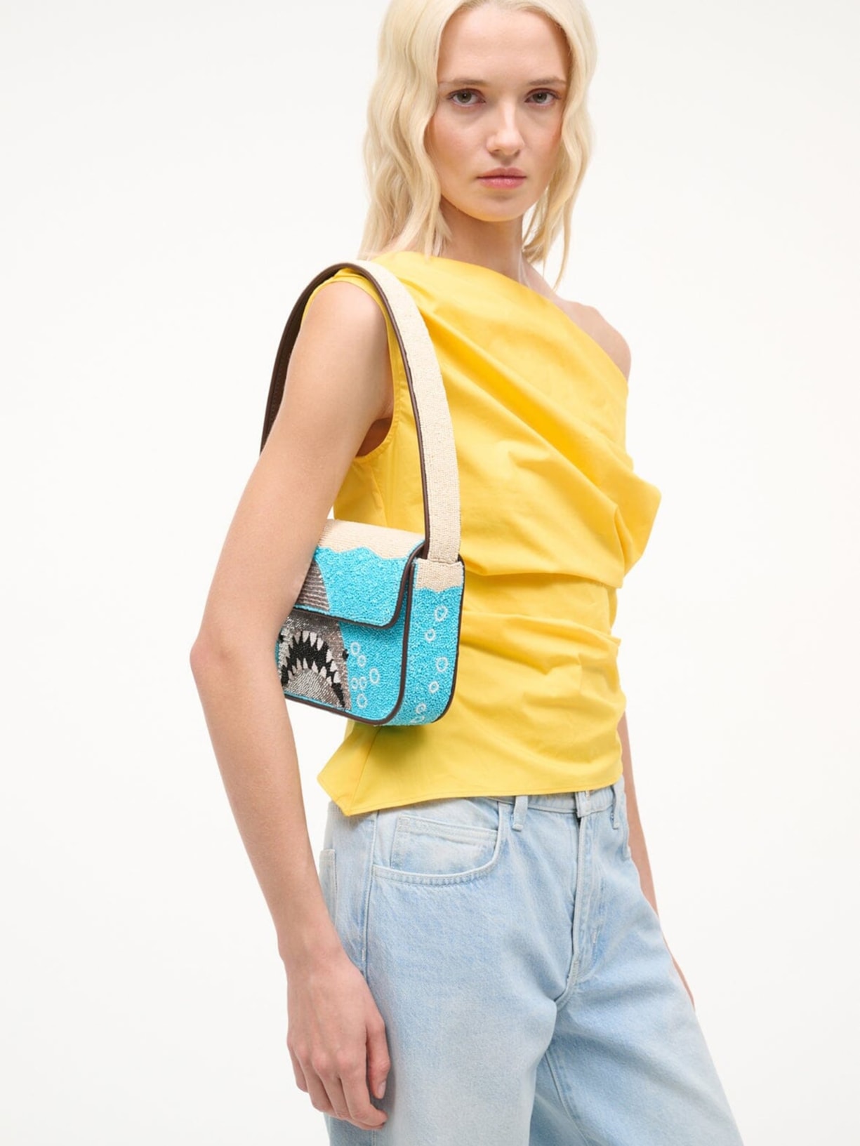 Bolsa Feminina Tommy Beaded Azul Staud