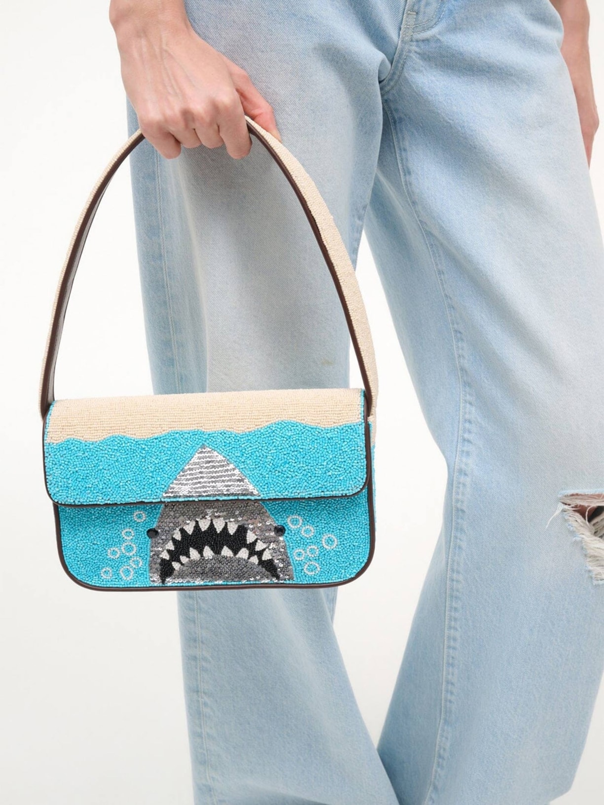 Bolsa Feminina Tommy Beaded Azul Staud
