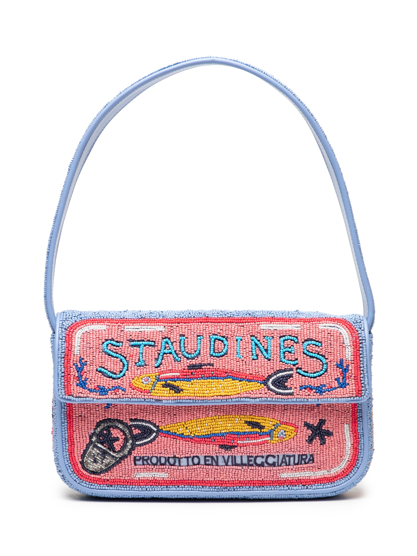 Bolsa Feminina Tommy Beaded Bag - Staud - Azul
