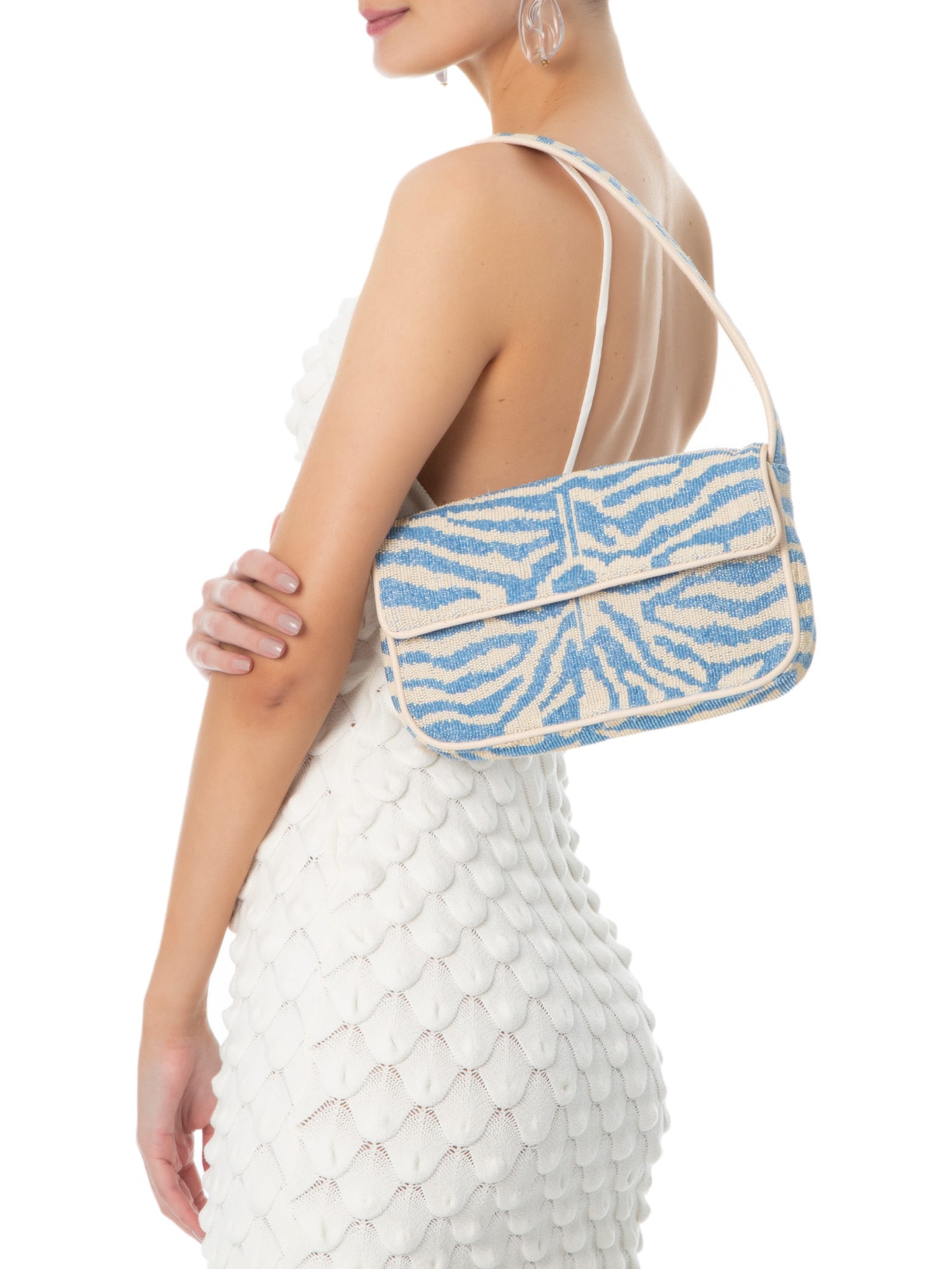 Bolsa Feminina Tommy Beaded Bag Light Azul Staud