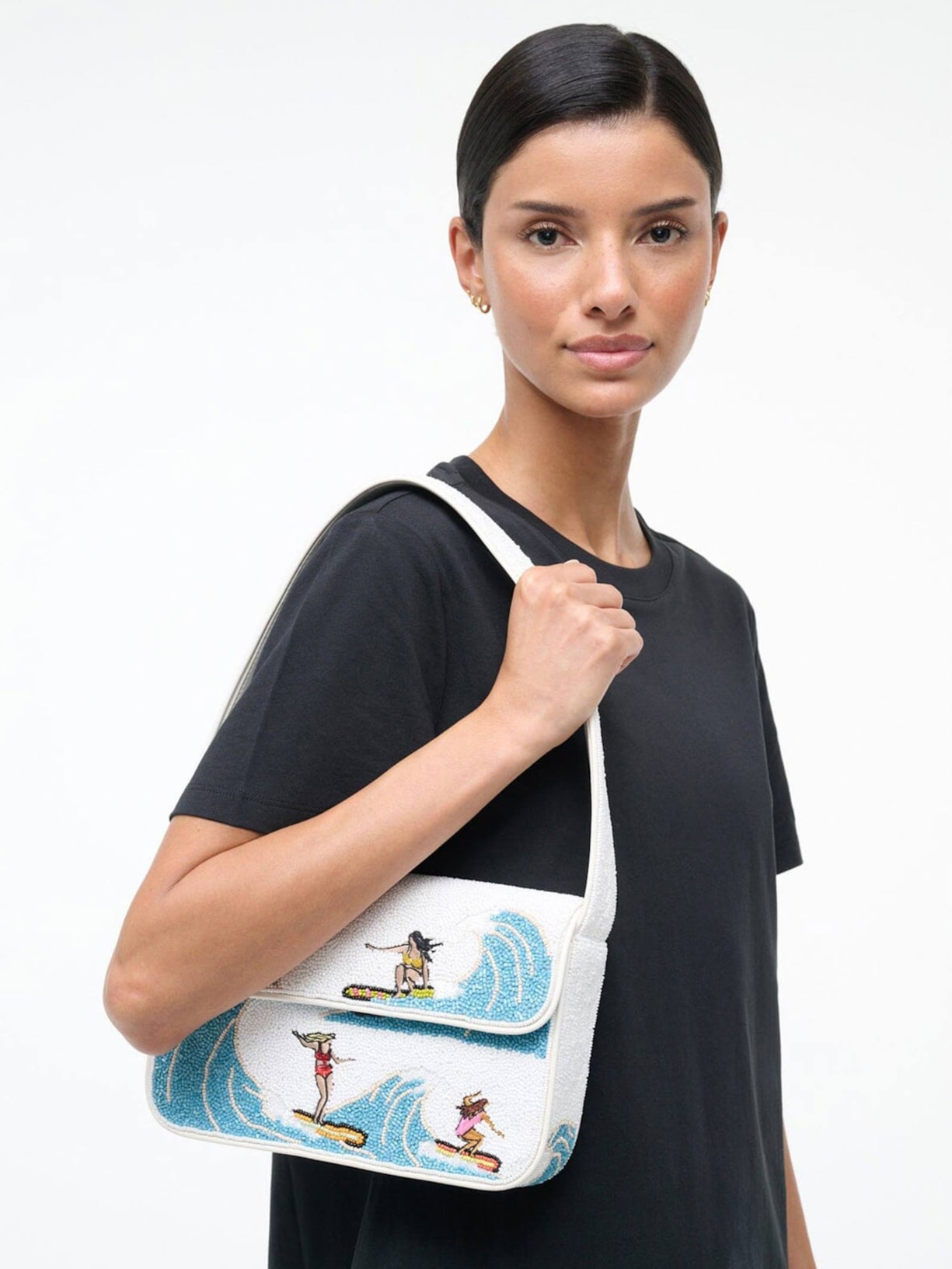 Bolsa Feminina Tommy Beaded Branco Staud