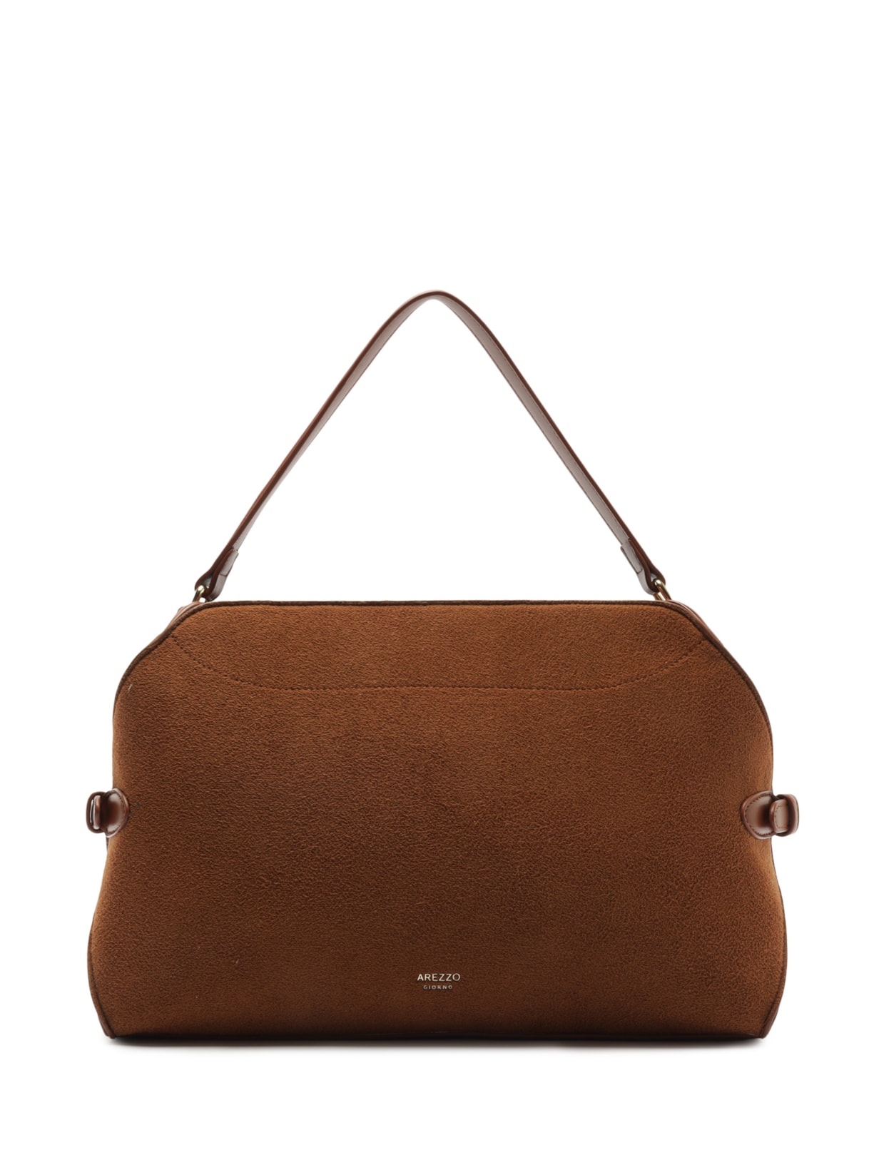 Bolsa Feminina Tote Camurça Grande Tiras Laterais Marrom Arezzo