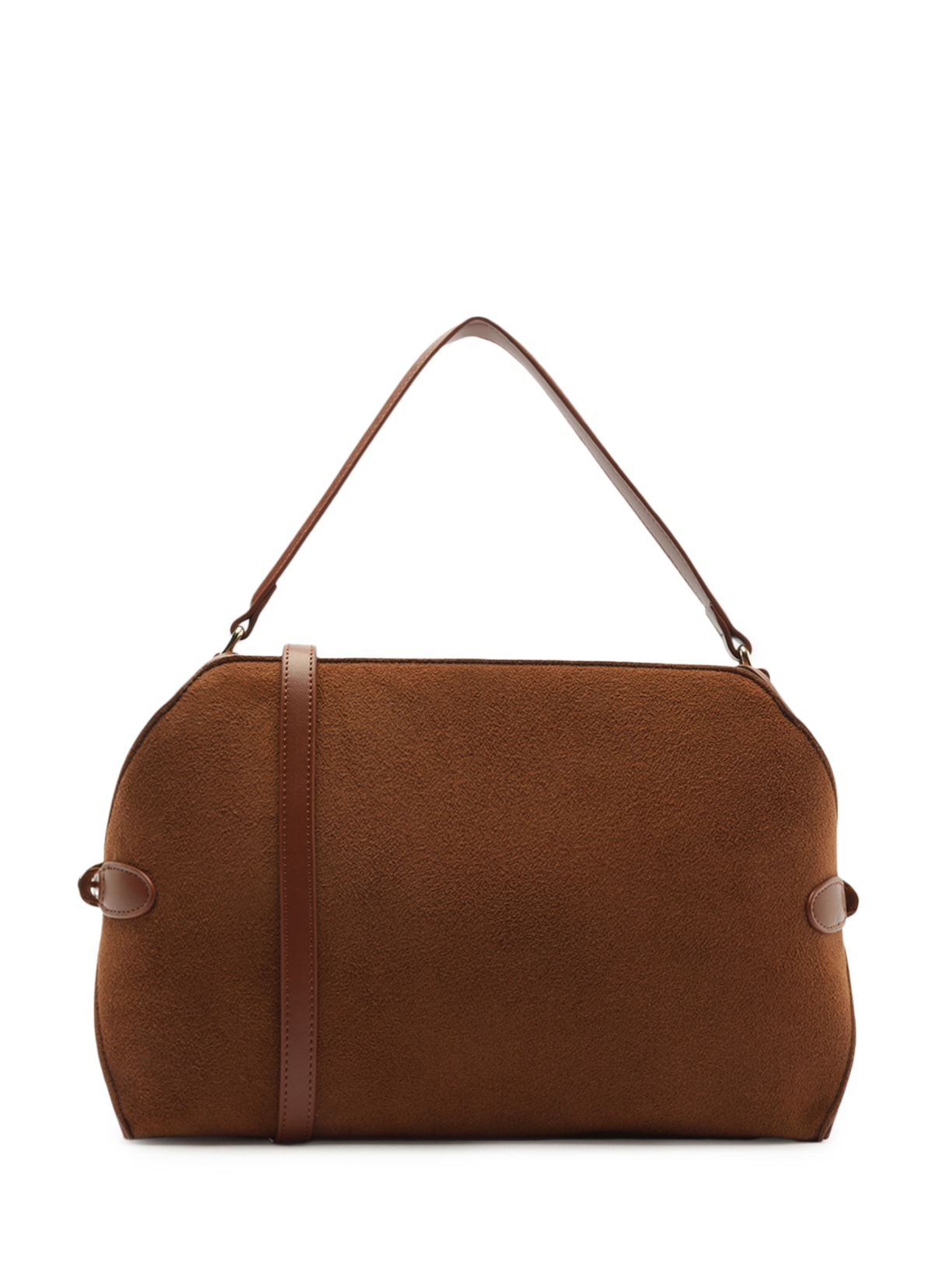 Bolsa Feminina Tote Camurça Grande Tiras Laterais Marrom Arezzo