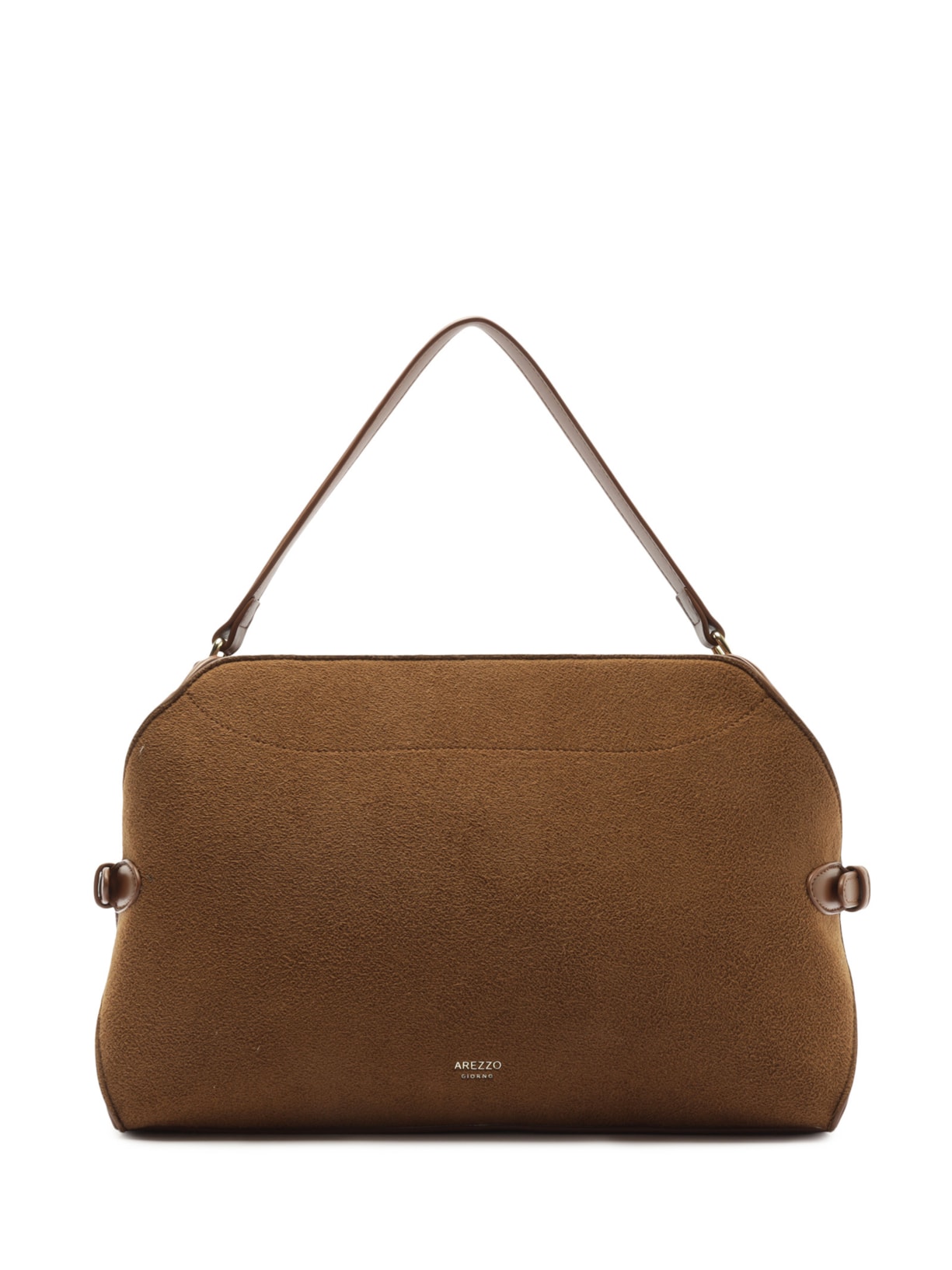 Bolsa Feminina Tote Camurça Grande Tiras Laterais Marrom Arezzo