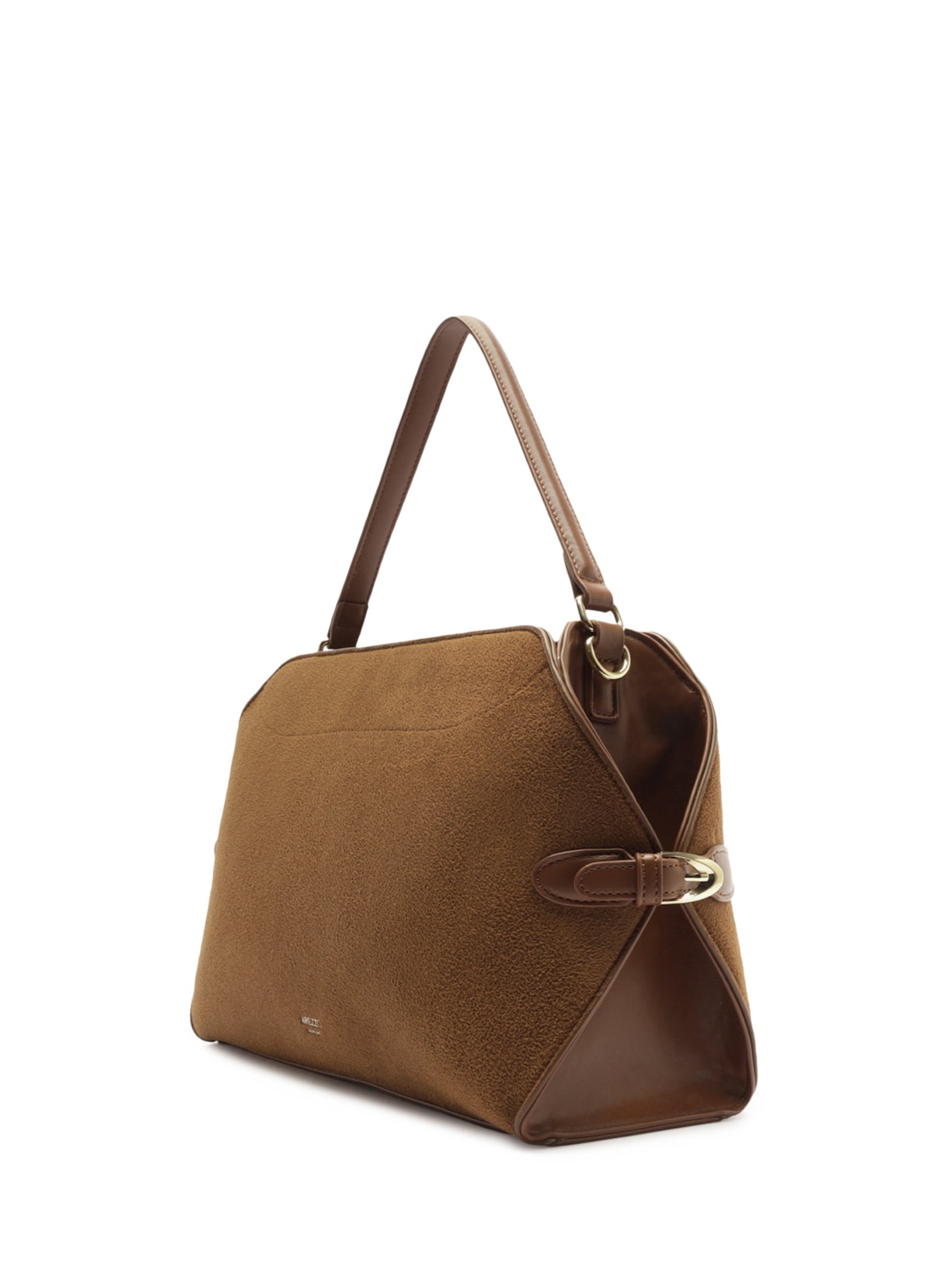 Bolsa Feminina Tote Camurça Grande Tiras Laterais Marrom Arezzo