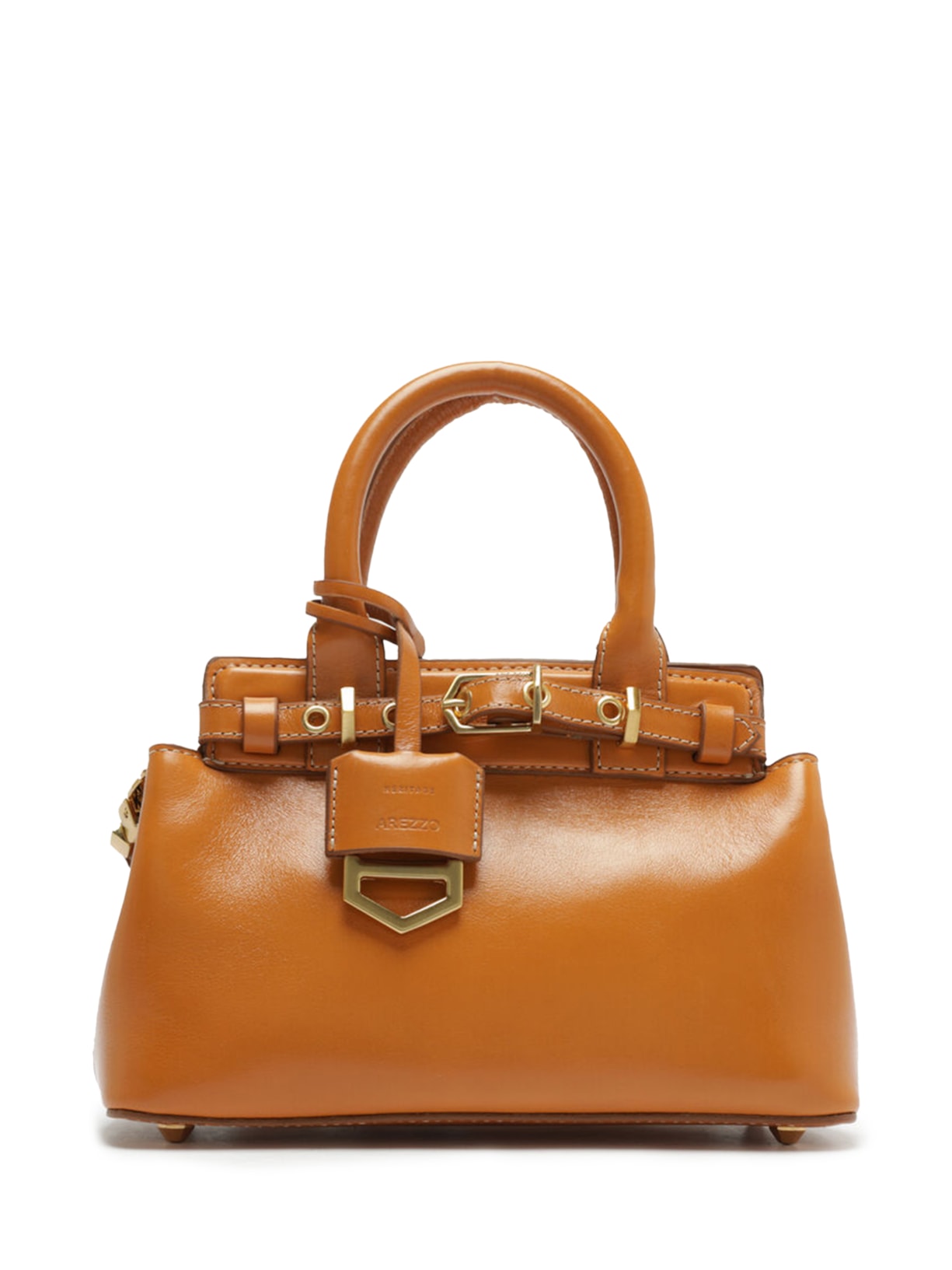 Bolsa Feminina Tote Caramelo Couro Pequena Bag Charm Victória - Marrom