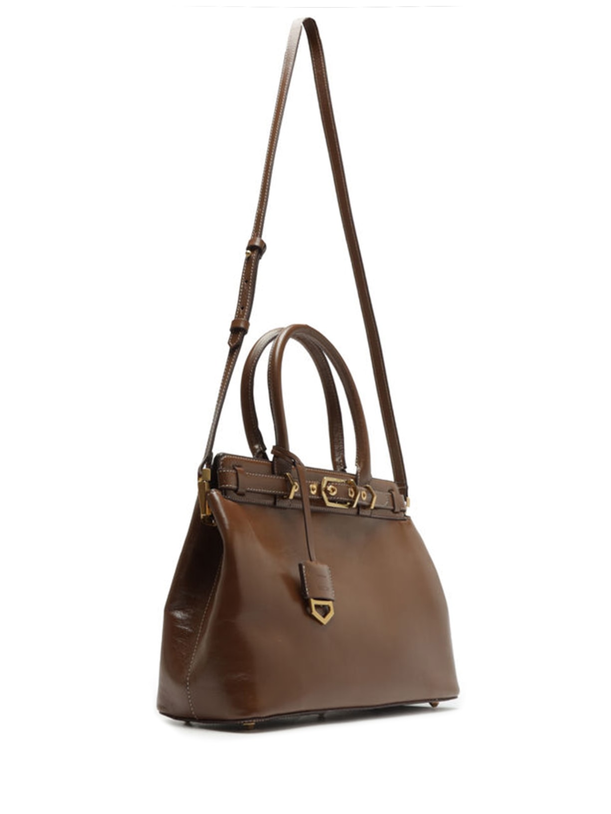 Bolsa Feminina Tote Couro Grande Bag Charm Victória Marrom Arezzo