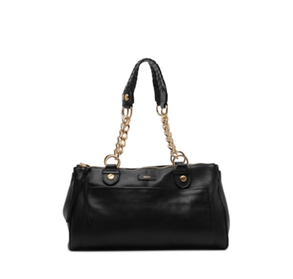 Bolsa Feminina Tote Couro Grande - Preto