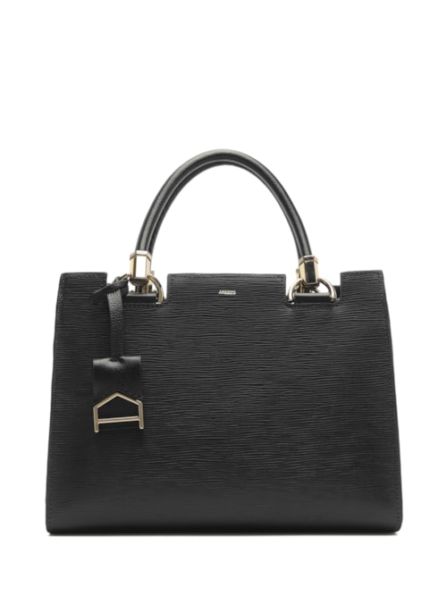 Bolsa Feminina Tote Couro Grande - Preto