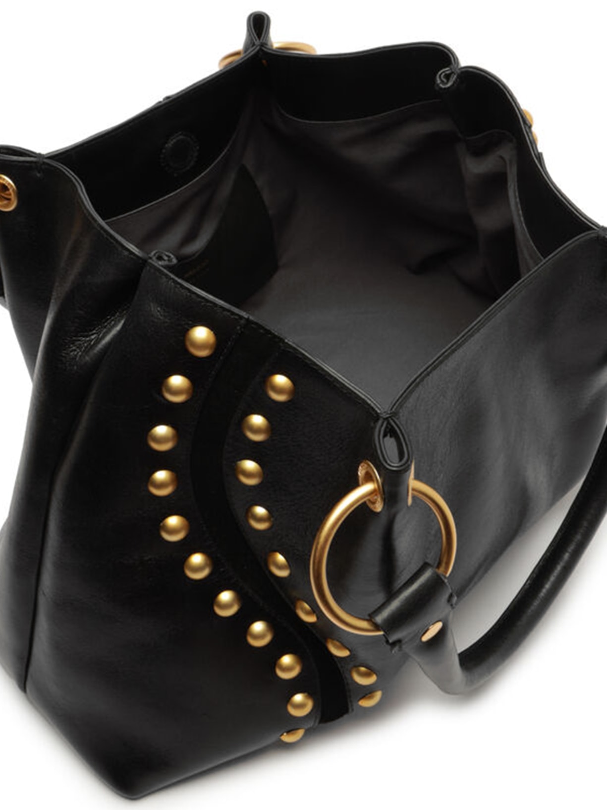 Bolsa Feminina Tote Couro Grande Rebites Preto Arezzo