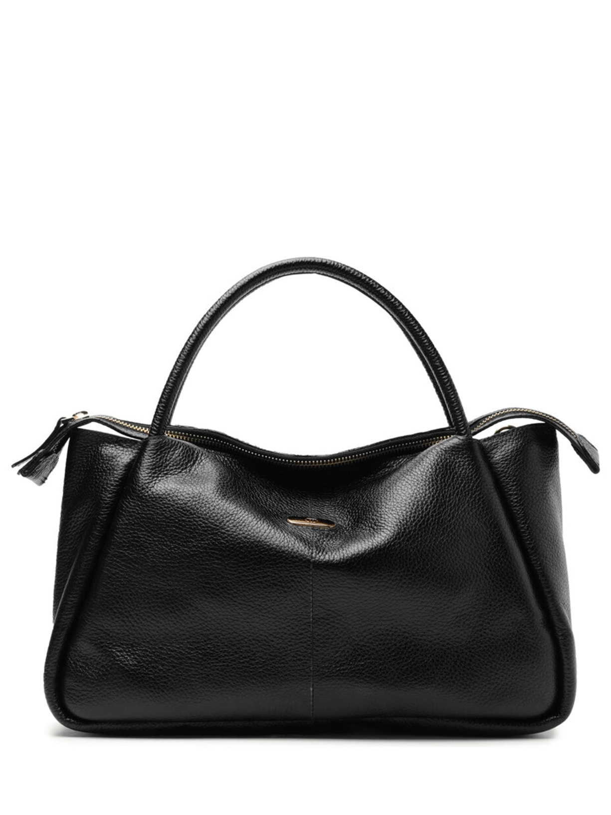 Bolsa Feminina Tote Couro Grande Tag Metal - Preto