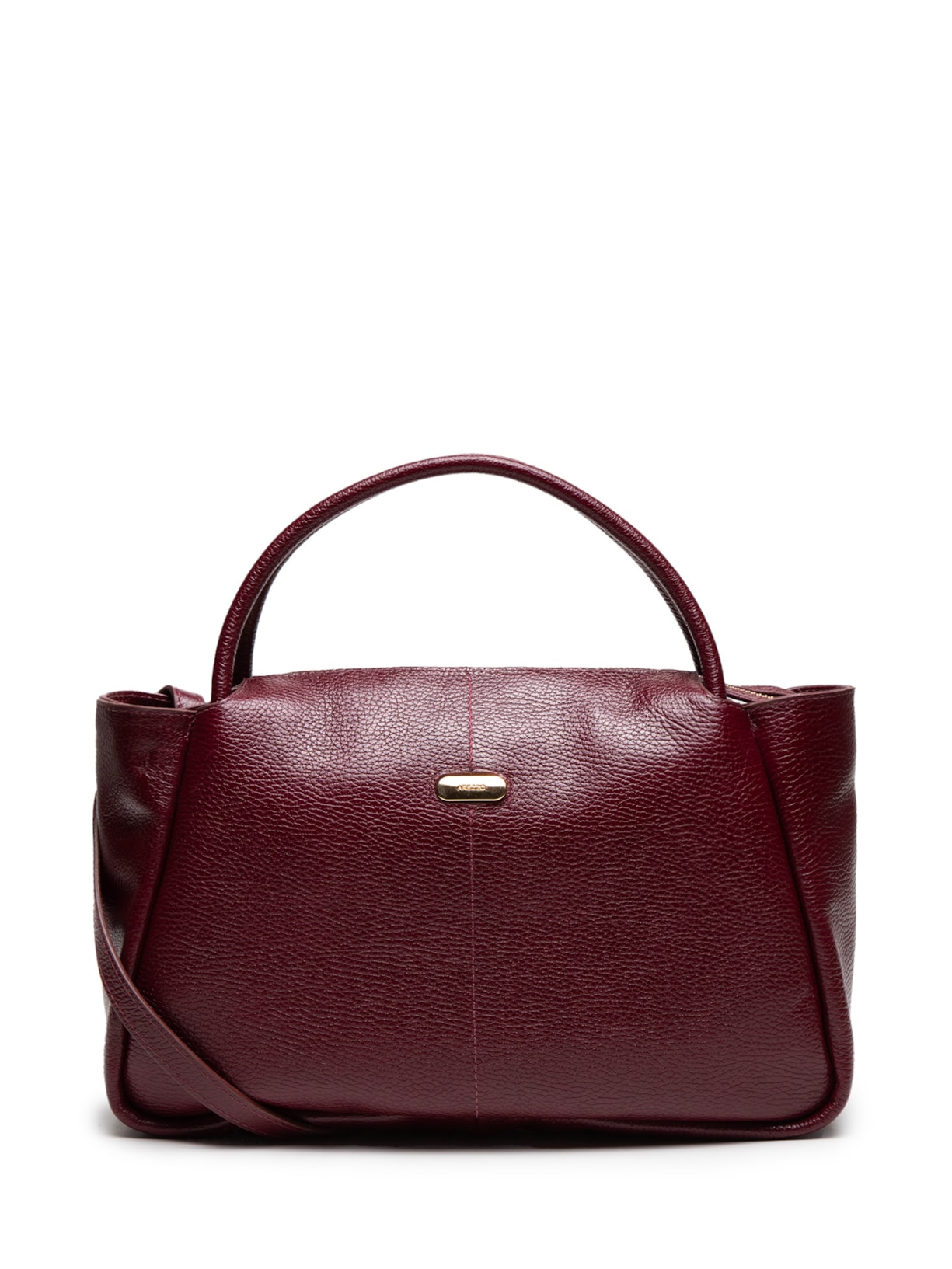 Bolsa Feminina Tote Couro Grande Tag Metal - Vinho