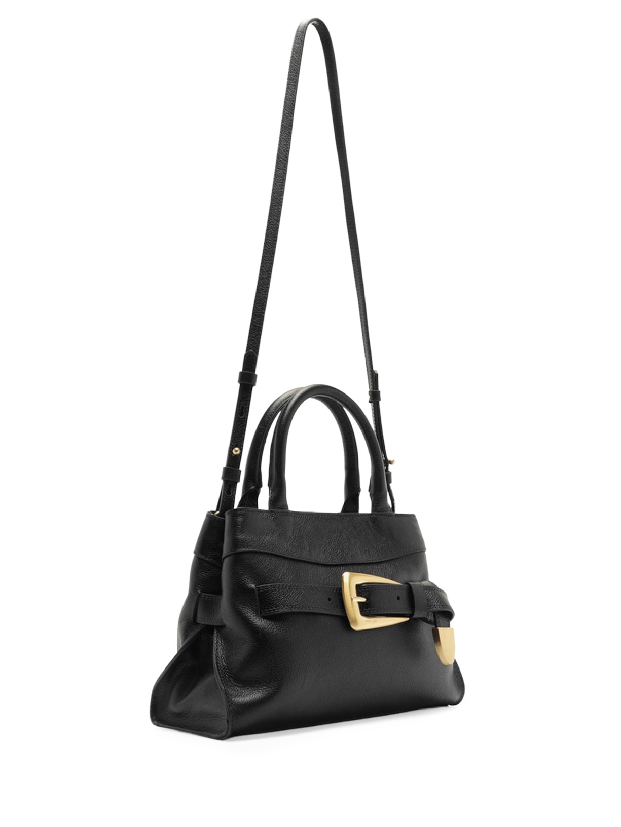 Bolsa Feminina Tote Couro Média Fivela Dourada Preto Arezzo