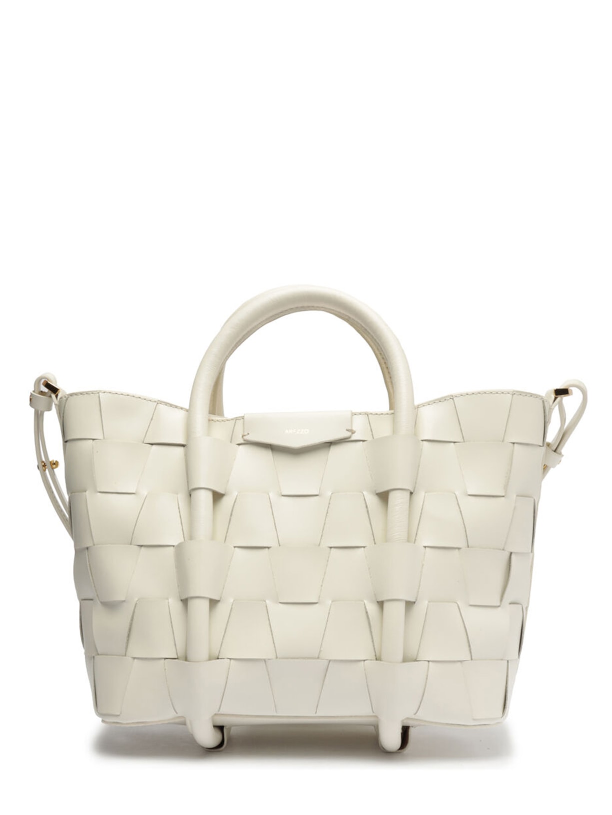 Bolsa Feminina Tote Couro Média Tressê Geométrico - Branco