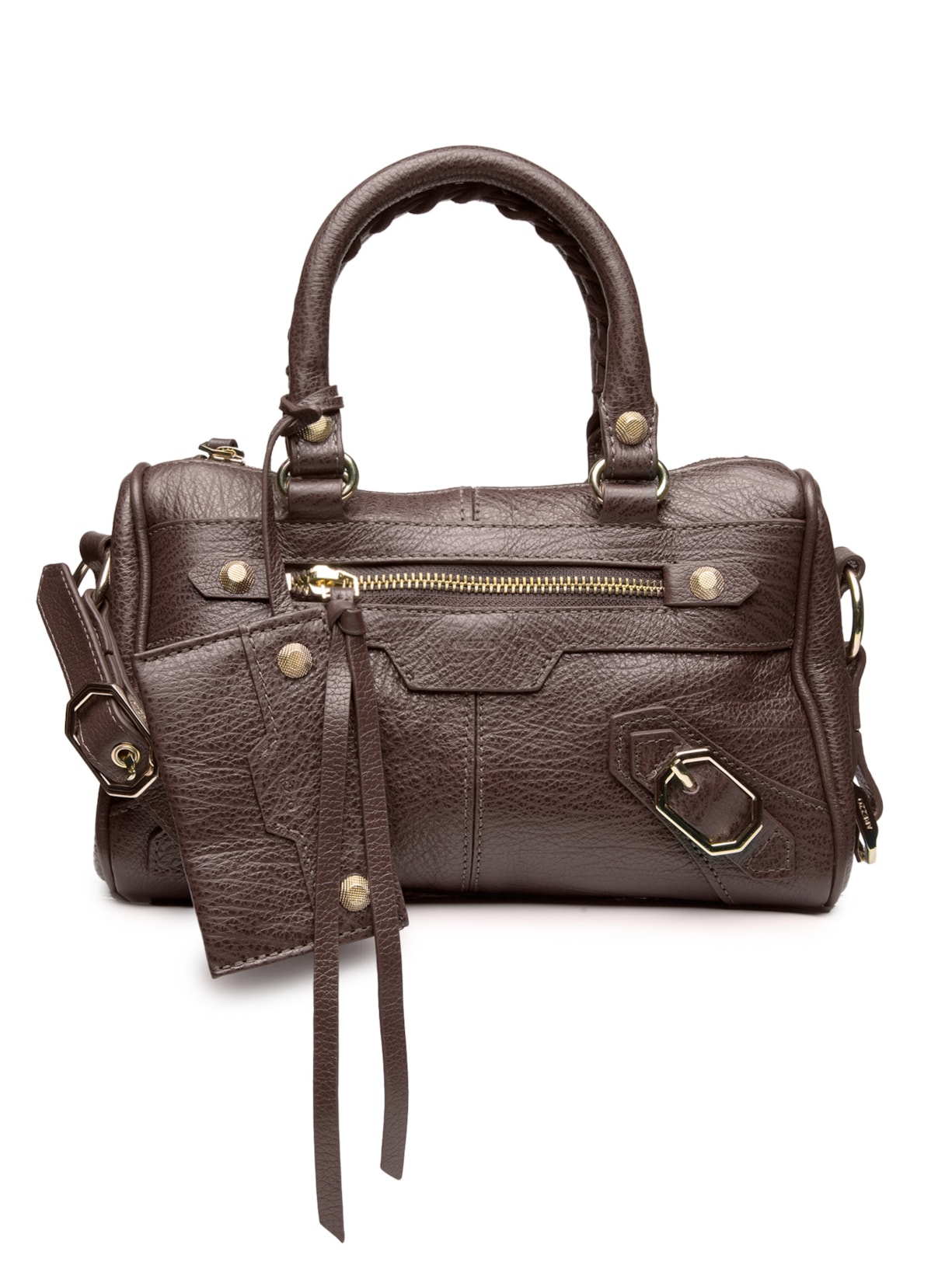 Bolsa Feminina Tote Couro Pequena Alça Tressê Marrom Arezzo
