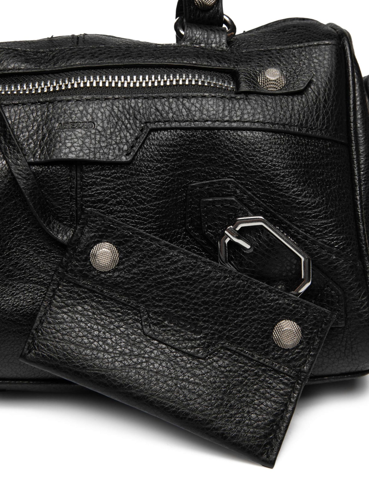 Bolsa Feminina Tote Couro Pequena Alça Tressê Preto Arezzo