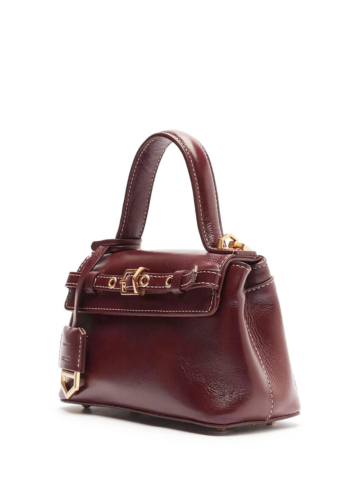 Bolsa Feminina Tote Couro Pequena Bag Charm Victória Vinho Arezzo