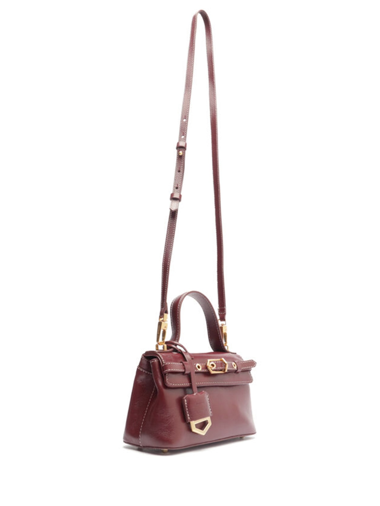 Bolsa Feminina Tote Couro Pequena Bag Charm Victória Vinho Arezzo