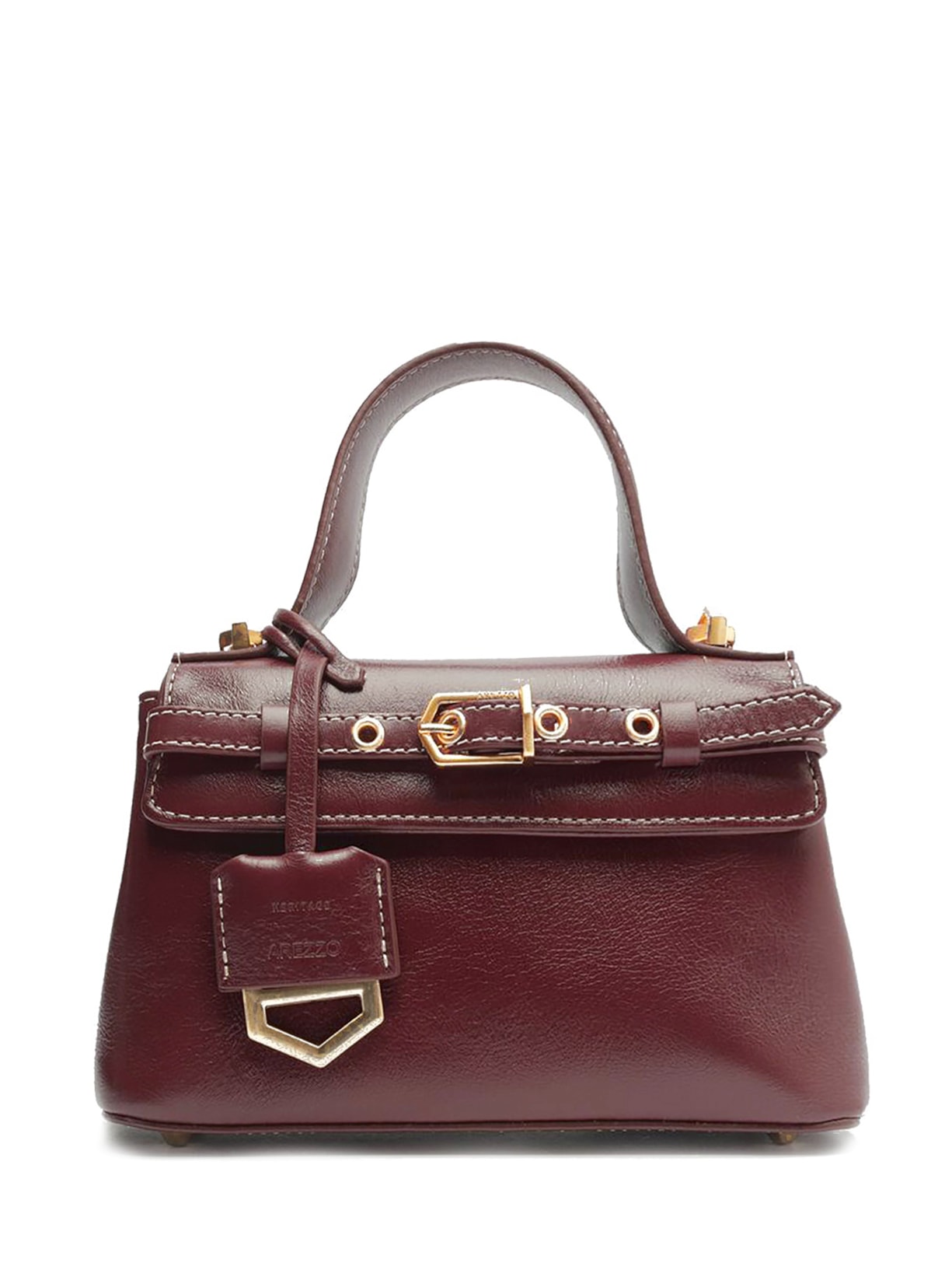 Bolsa Feminina Tote Couro Pequena Bag Charm Victória - Vinho