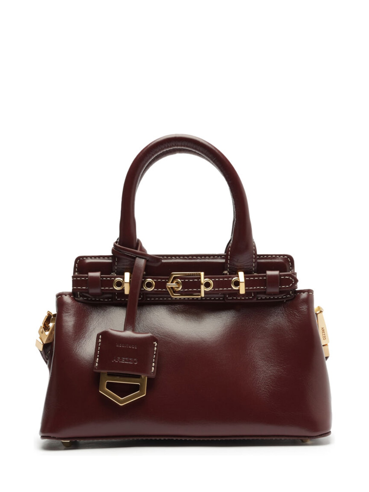 Bolsa Feminina Tote Couro Pequena Bag Charm Victória - Vinho