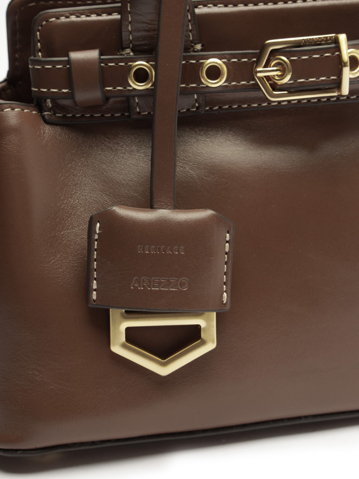 Bolsa Feminina Tote Couro Pequena Marrom Arezzo