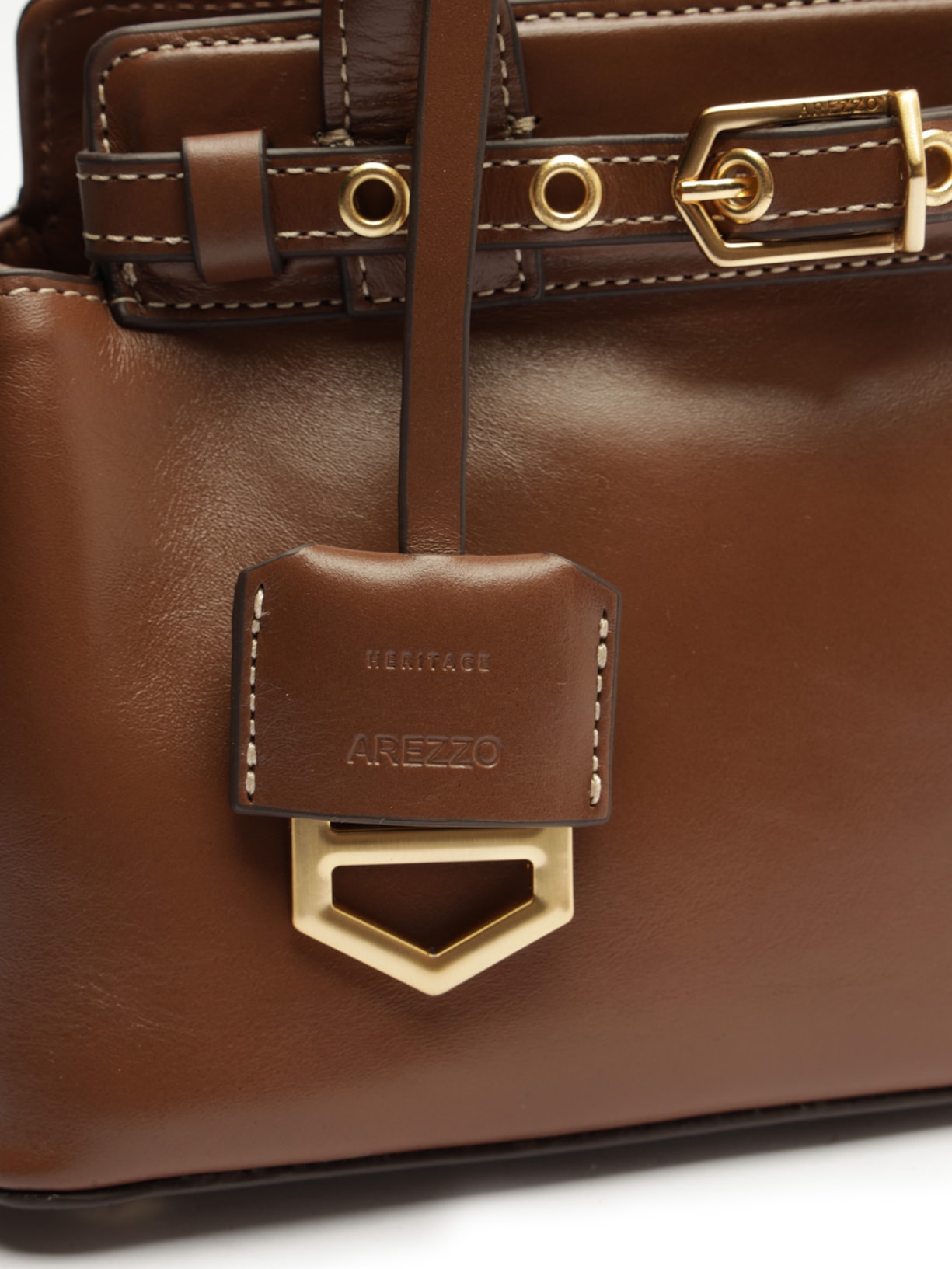 Bolsa Feminina Tote Couro Pequena Marrom Arezzo