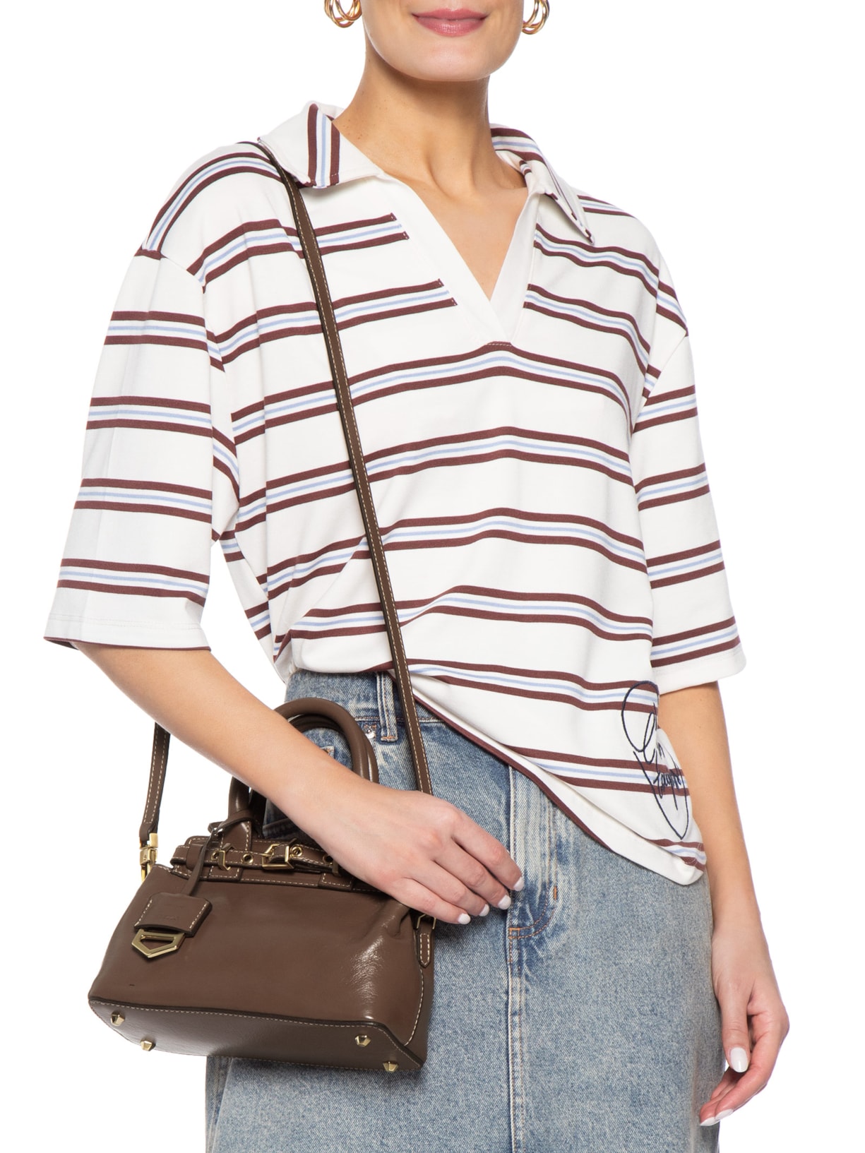 Bolsa Feminina Tote Couro Pequena Marrom Arezzo