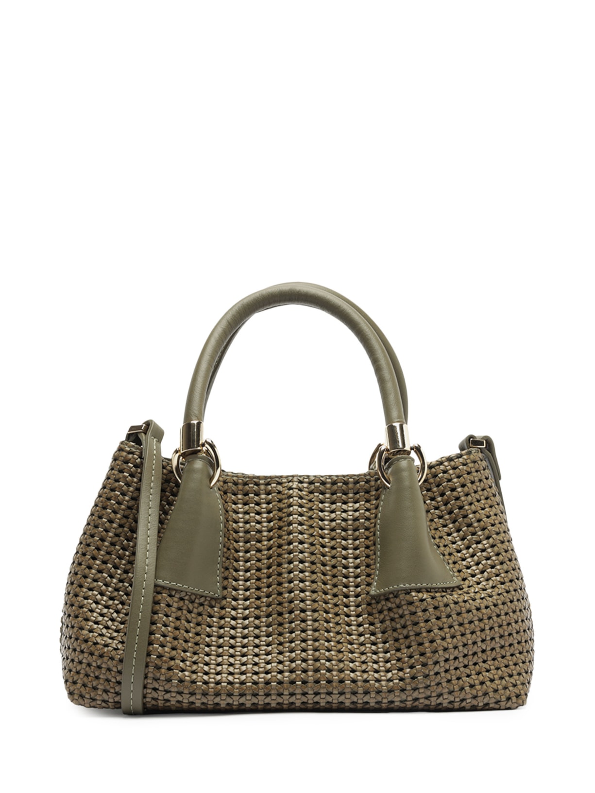 Bolsa Feminina Tote Couro Tramada Média Verde Arezzo