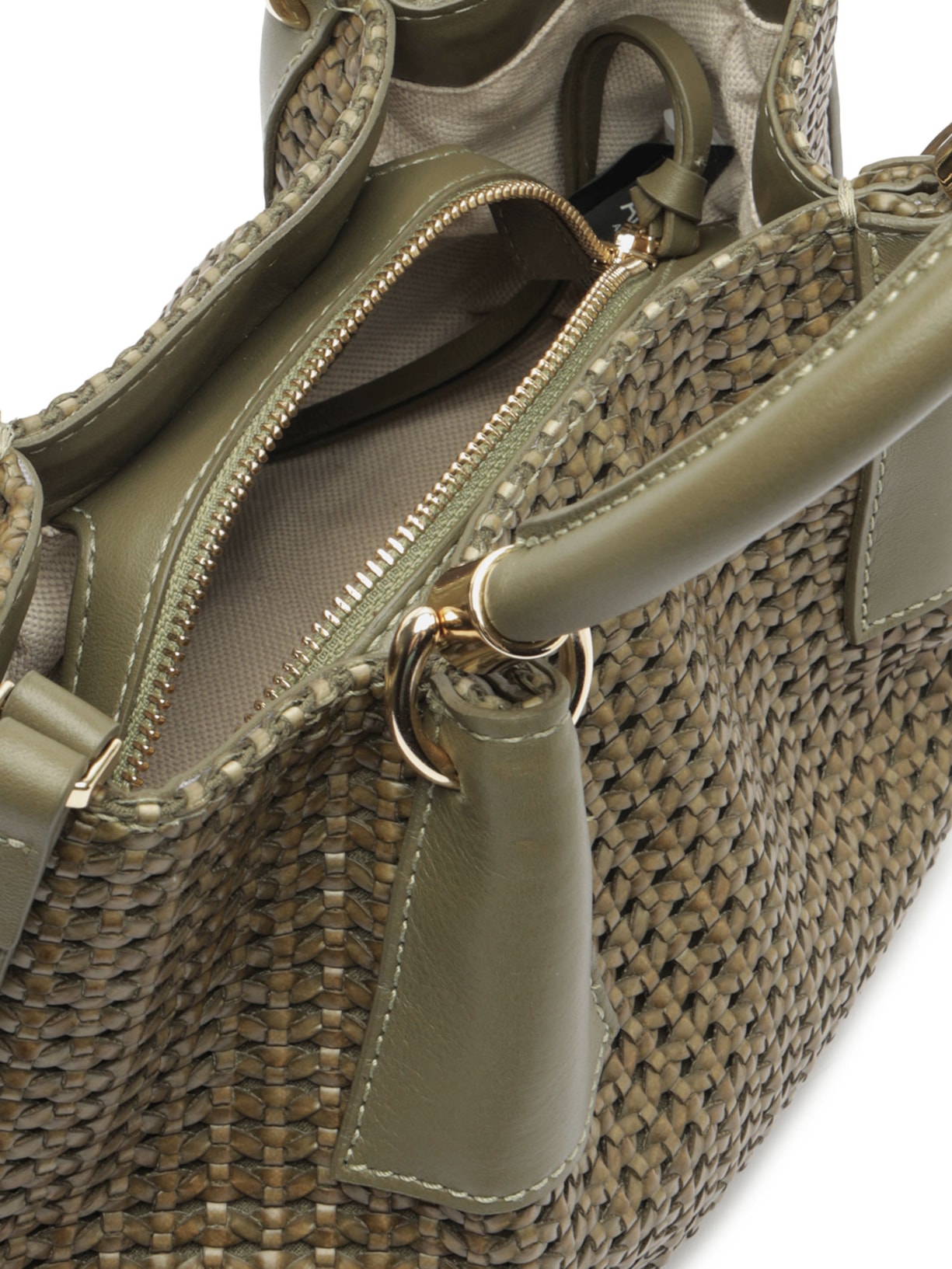 Bolsa Feminina Tote Couro Tramada Média Verde Arezzo