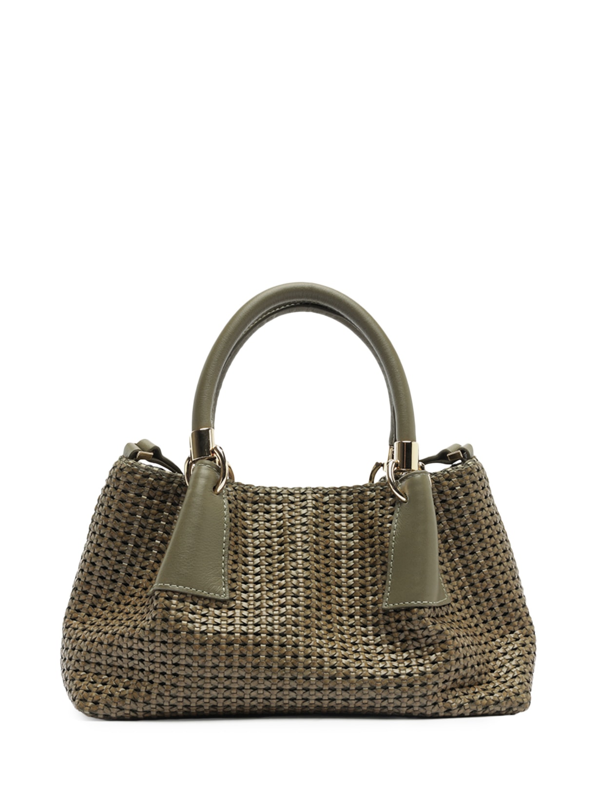 Bolsa Feminina Tote Couro Tramada Média Verde Arezzo