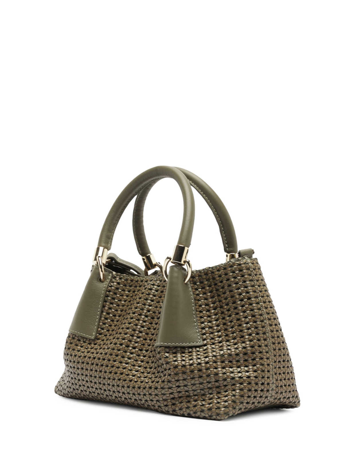 Bolsa Feminina Tote Couro Tramada Média Verde Arezzo