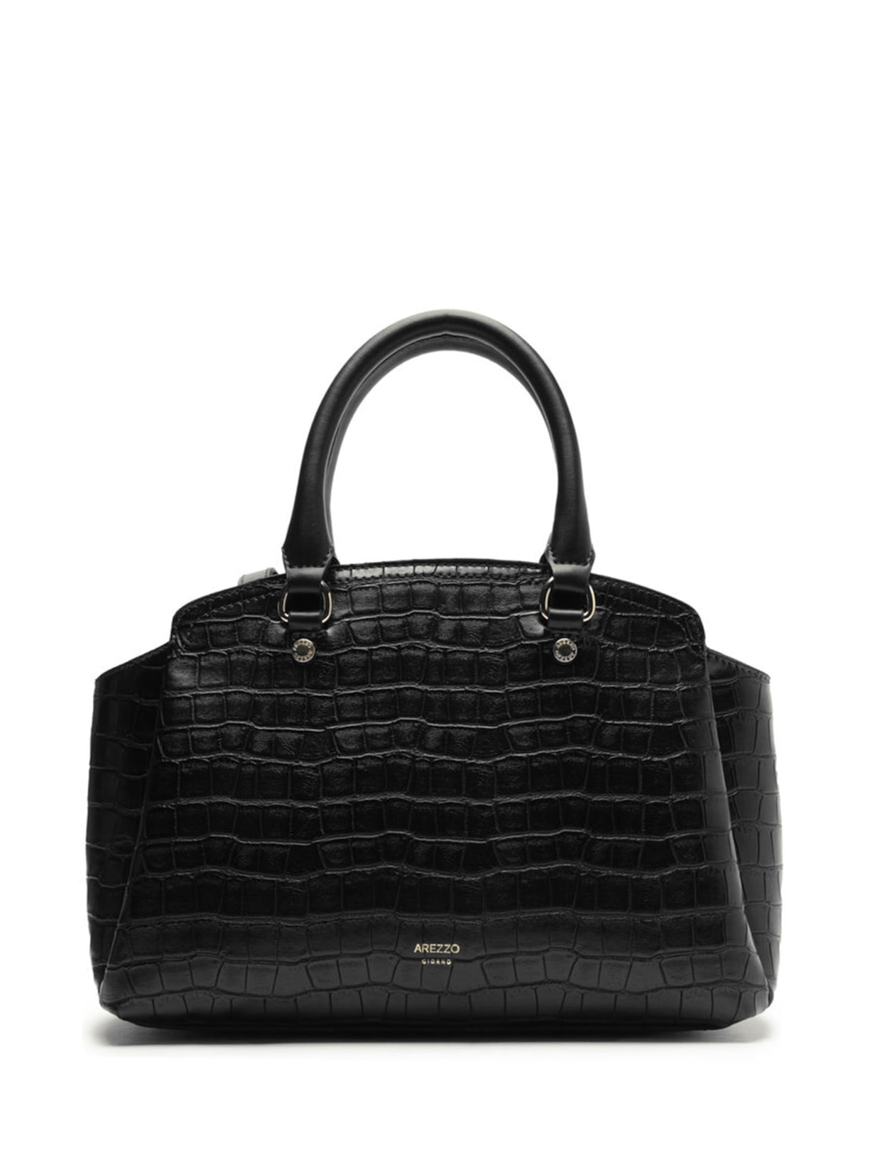 Bolsa Feminina Tote Croco Média Textura - Preto