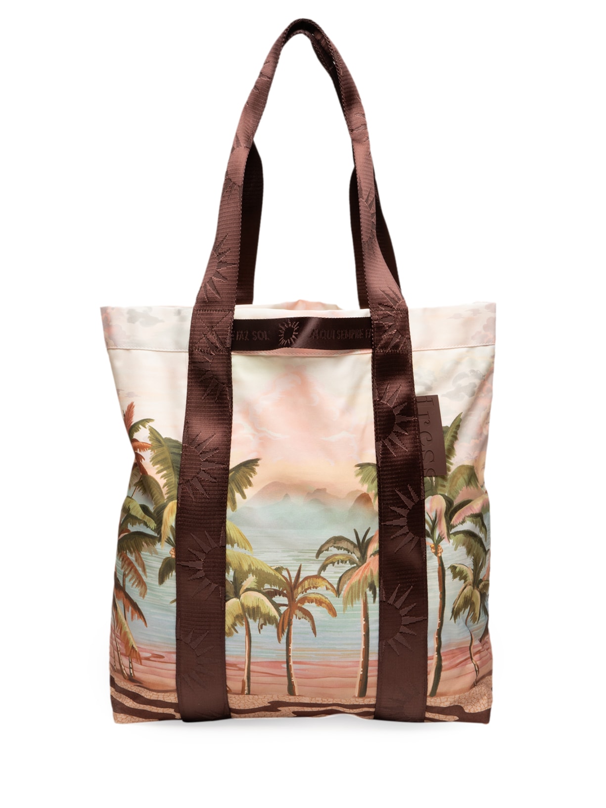 Bolsa Feminina Tote Estampa Fim de Tarde - Marrom