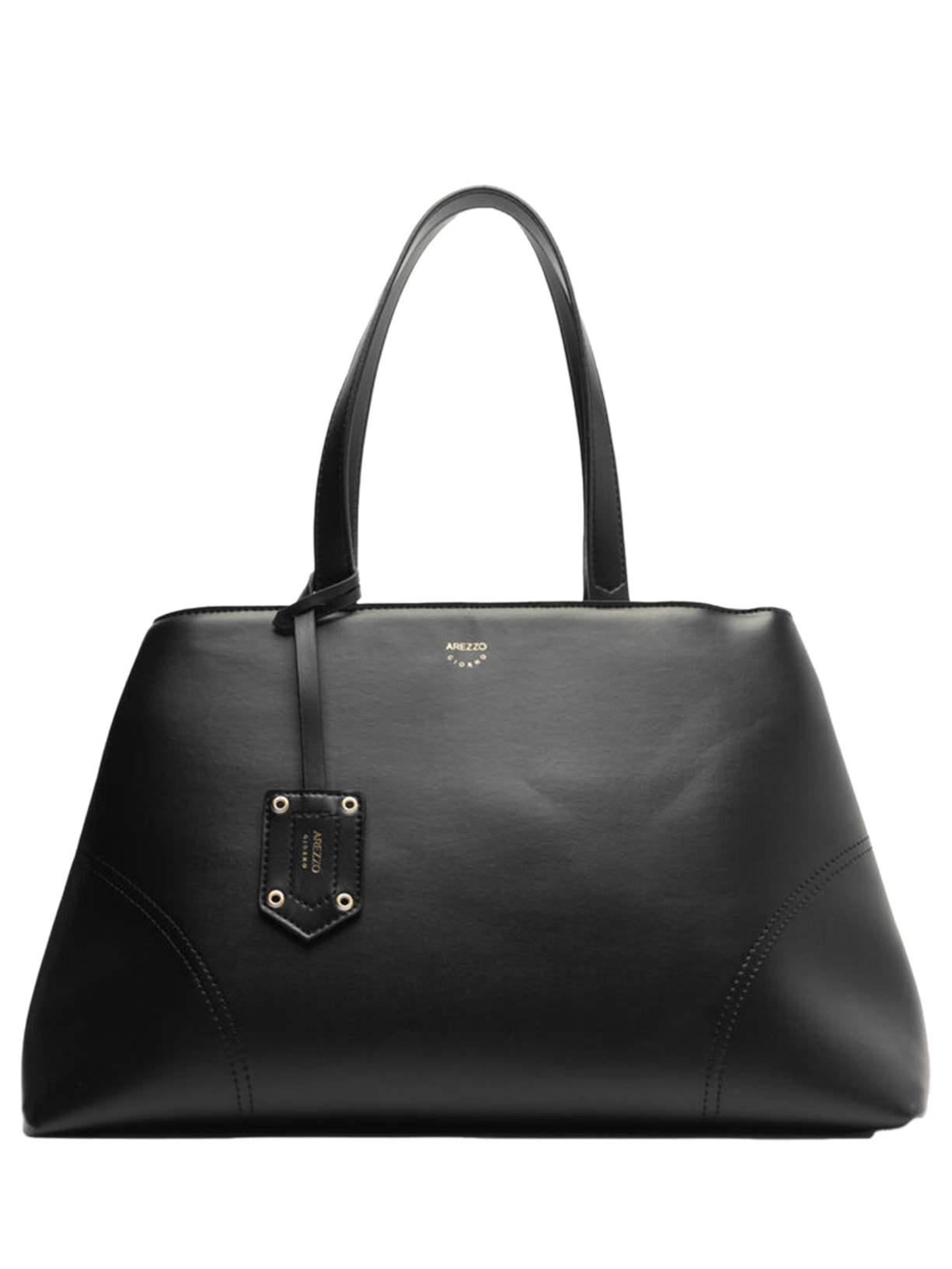 Bolsa Feminina Tote Grande Costuras Bag Charm - Preto