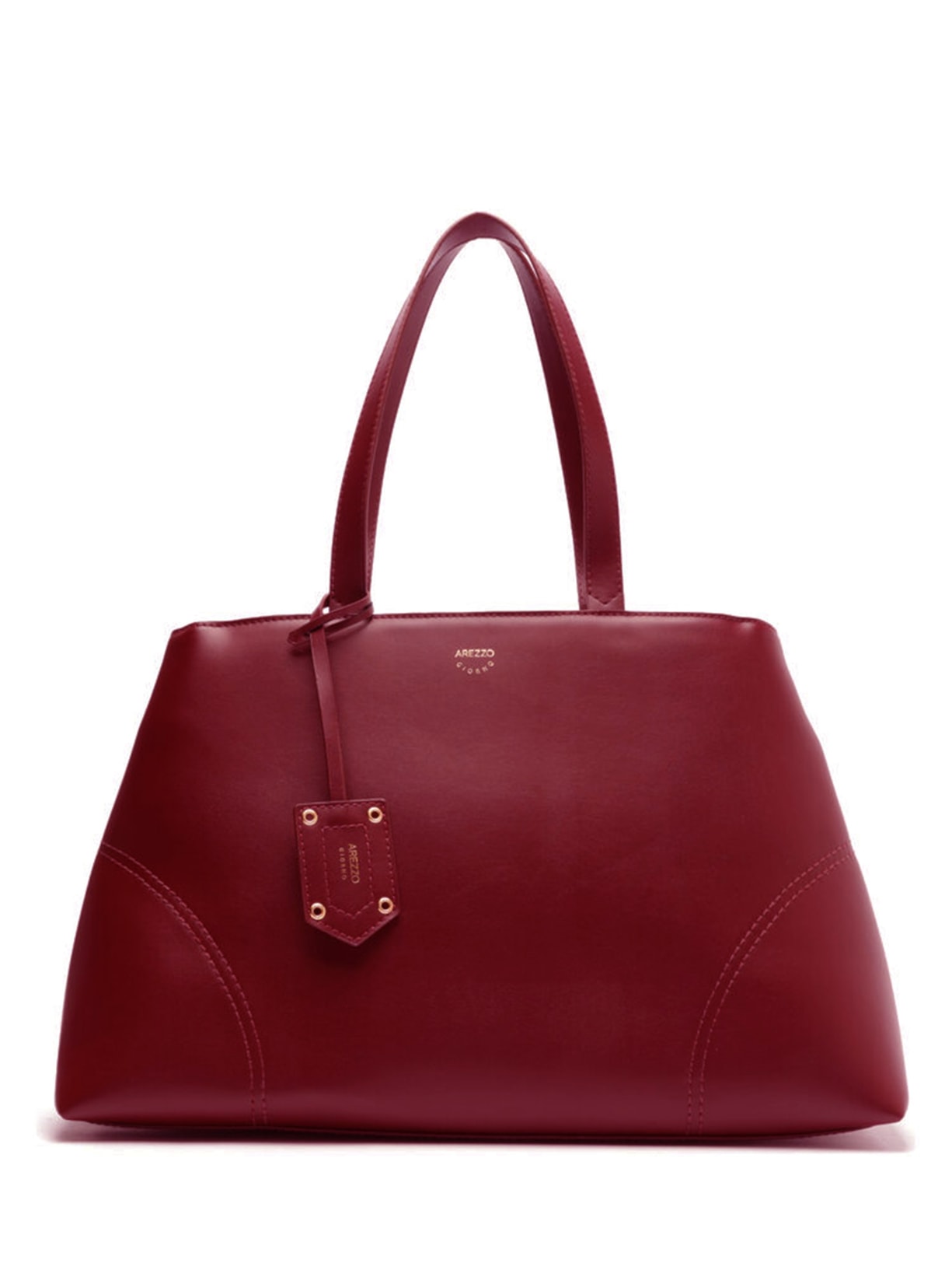 Bolsa Feminina Tote Grande Costuras Bag Charm - Vinho