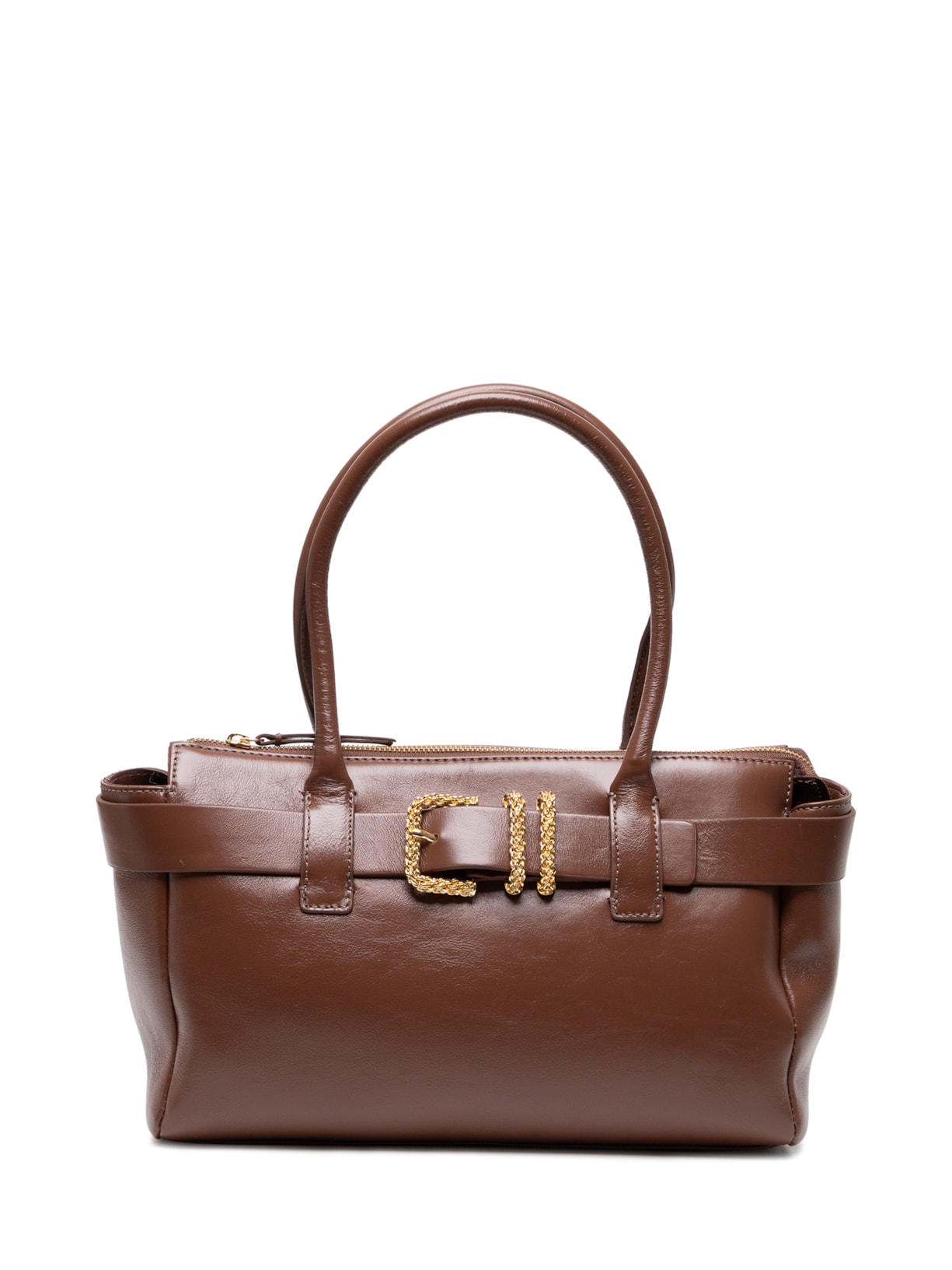 Bolsa Feminina Tote Grande Fivela Couro - Marrom