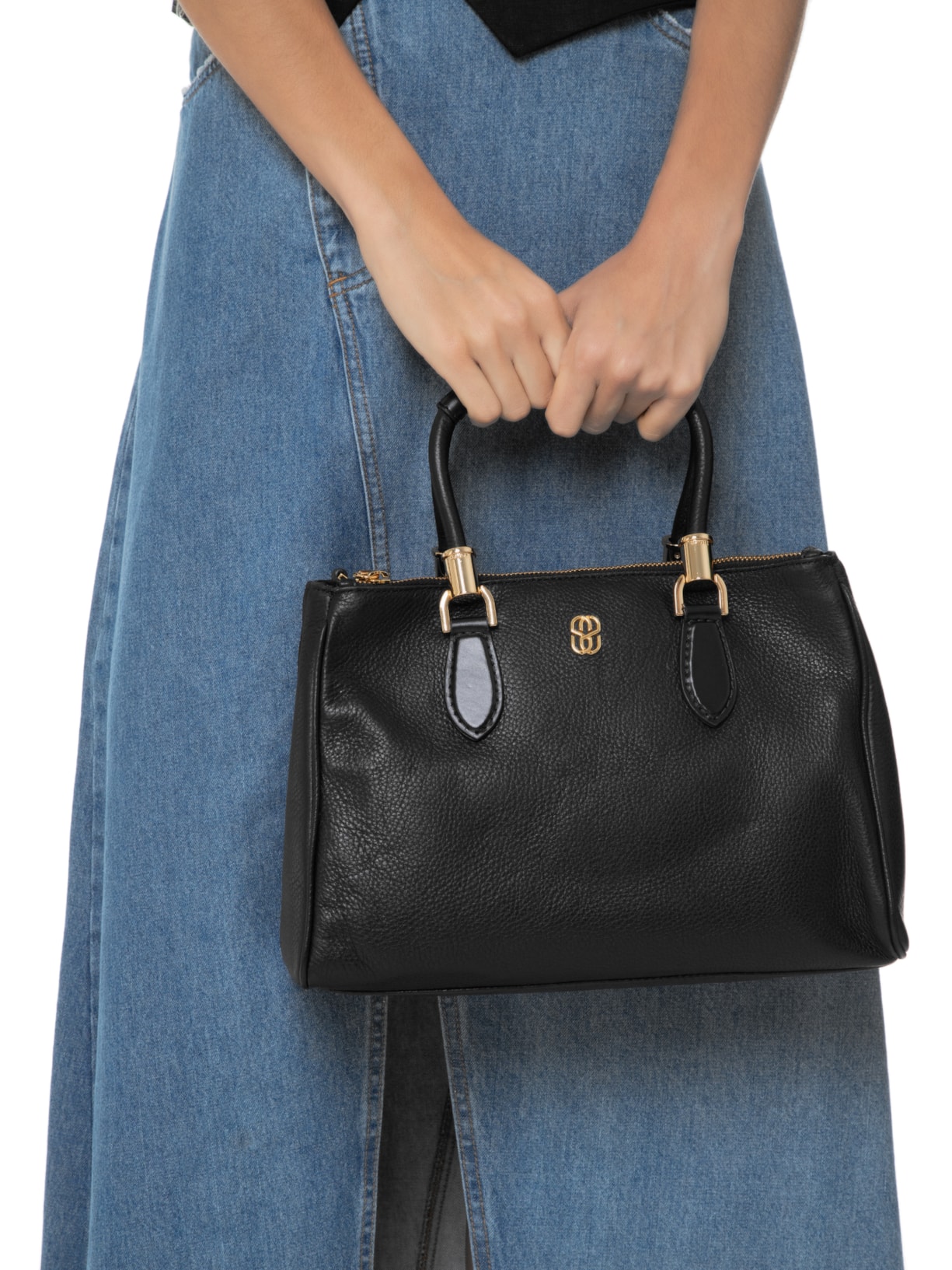 Bolsa Feminina Tote Grande Lorena Cozy Couro Preto Schutz