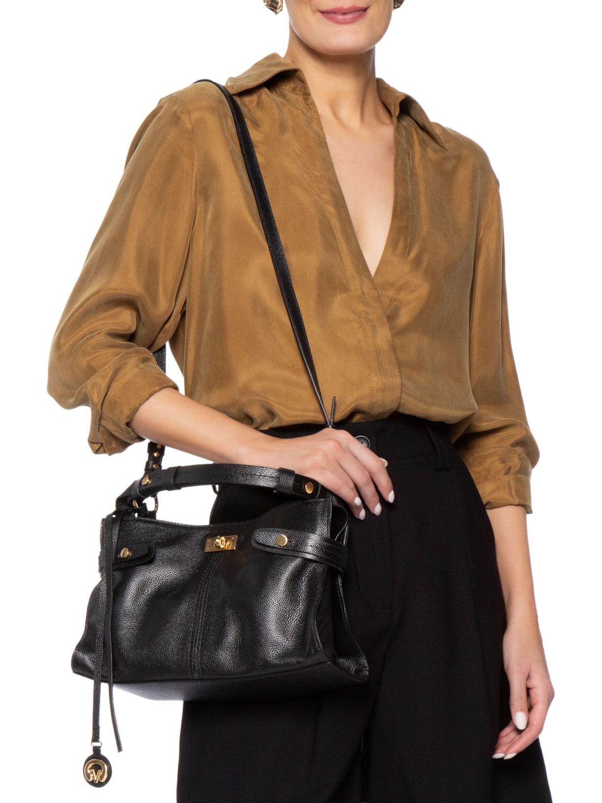Bolsa Feminina Tote Jordan Média Preto Vicenza
