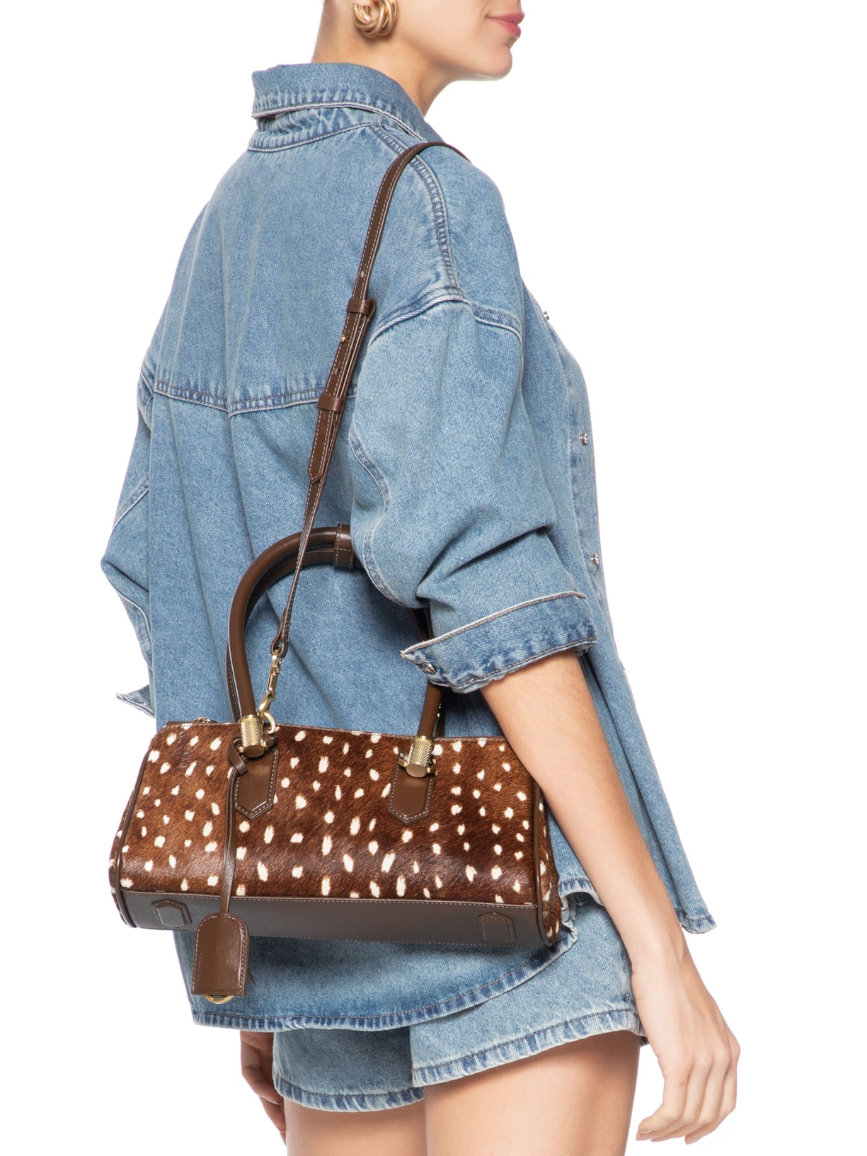 Bolsa Feminina Tote Lauren Couro Animal Print Schutz