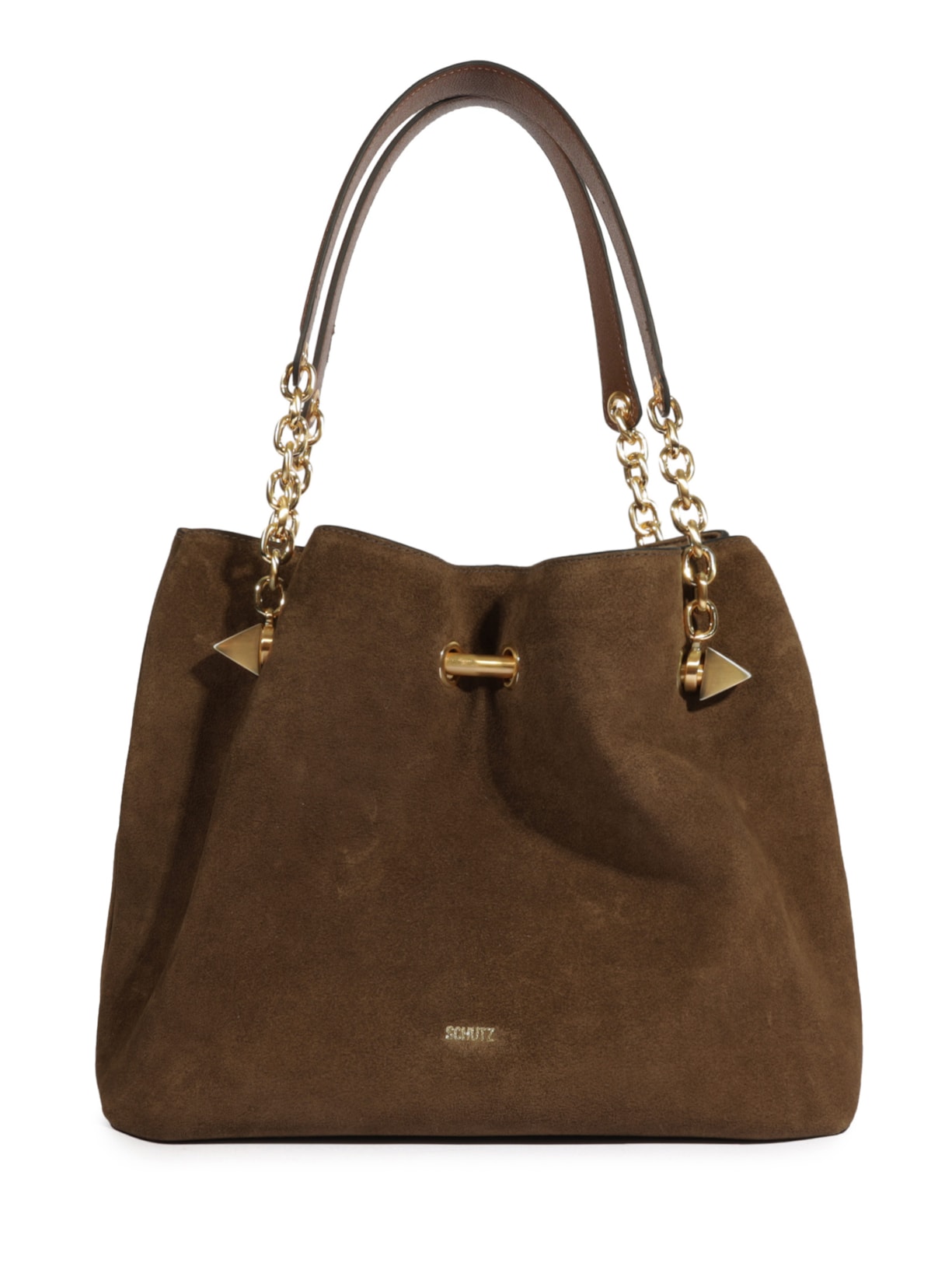 Bolsa Feminina Tote Marzie Camurça Marrom Schutz