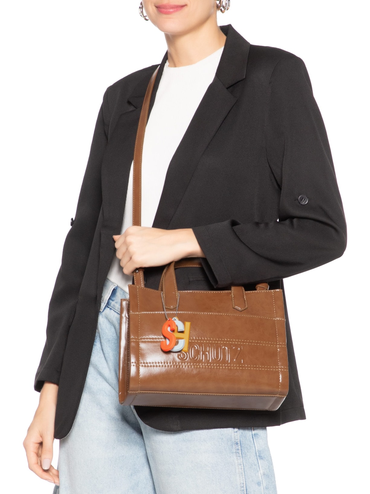 Bolsa Feminina Tote Média Sian Marrom Schutz