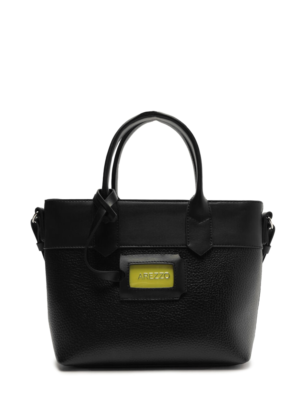 Bolsa Feminina Tote Média Tag Verde - Preto
