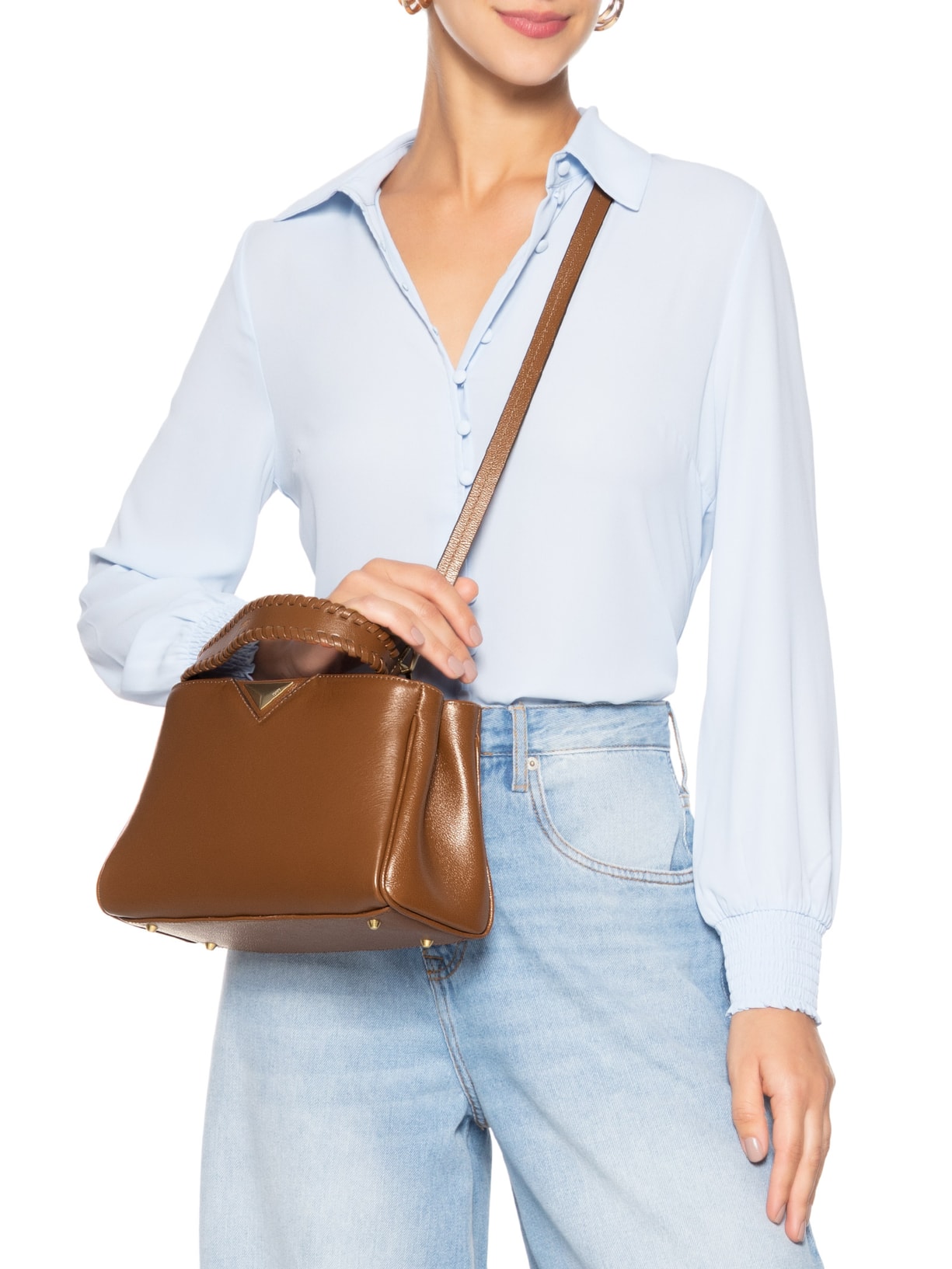 Bolsa Feminina Tote Pequena Sunny Couro Marrom Schutz