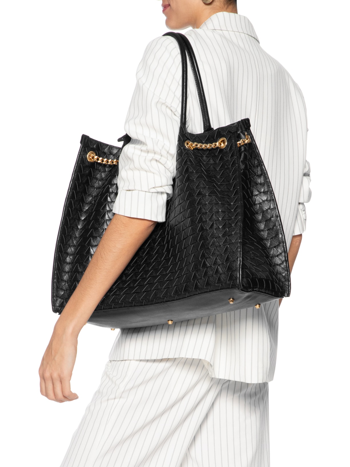 Bolsa Feminina Tote Rebecca Couro Preto Schutz